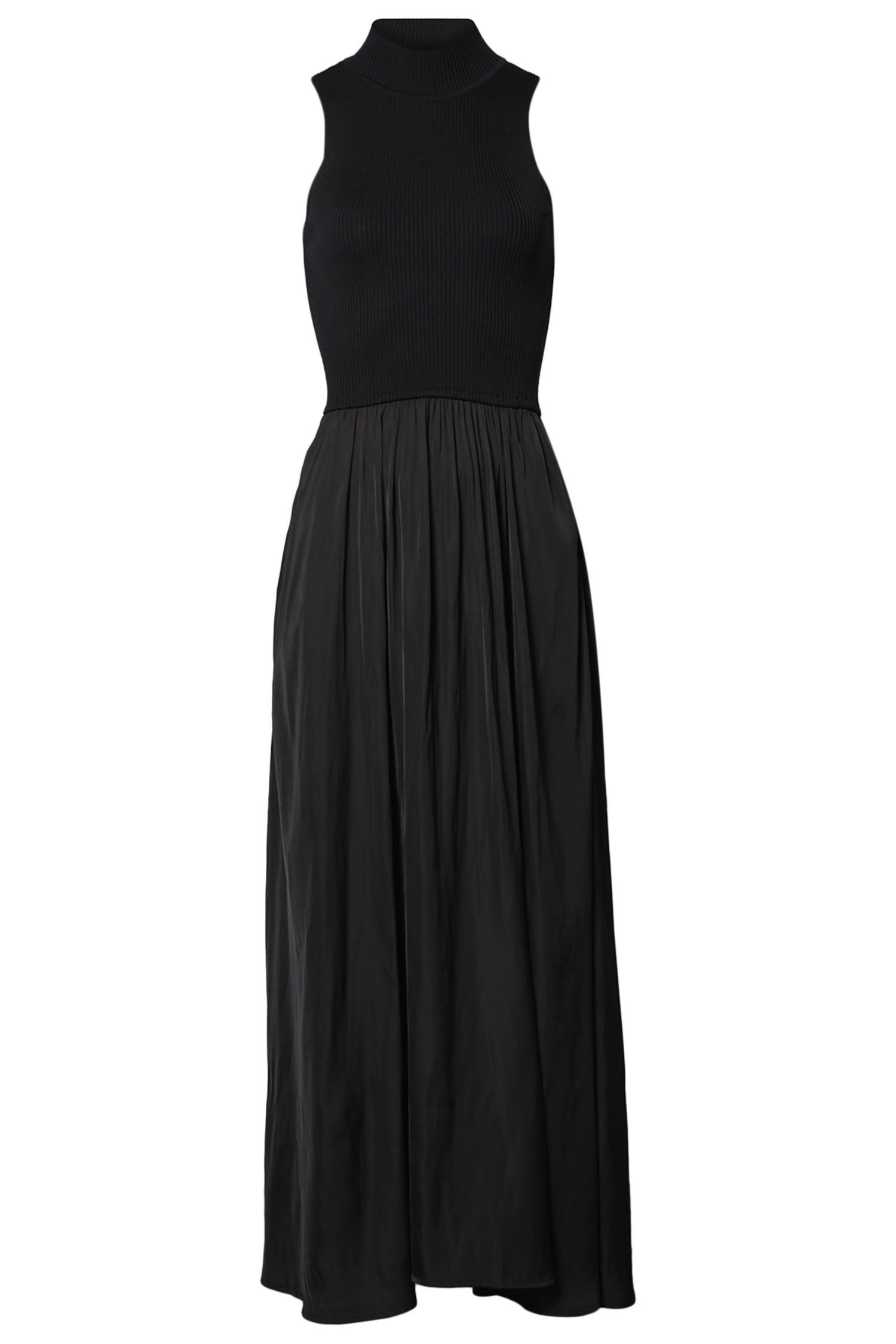 Satin Knit Contrast Dress