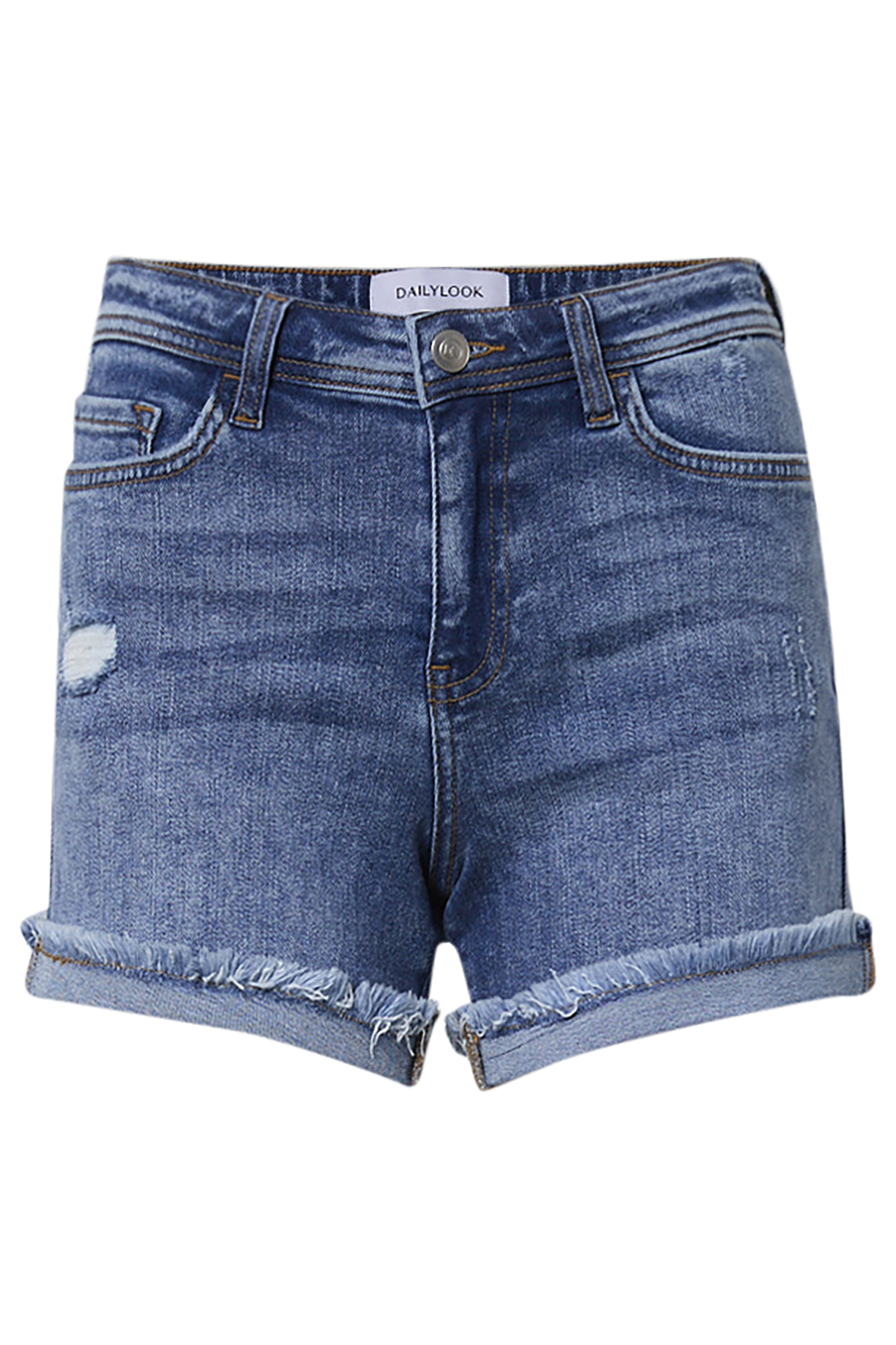 Mid Rise Single Cuffed Short