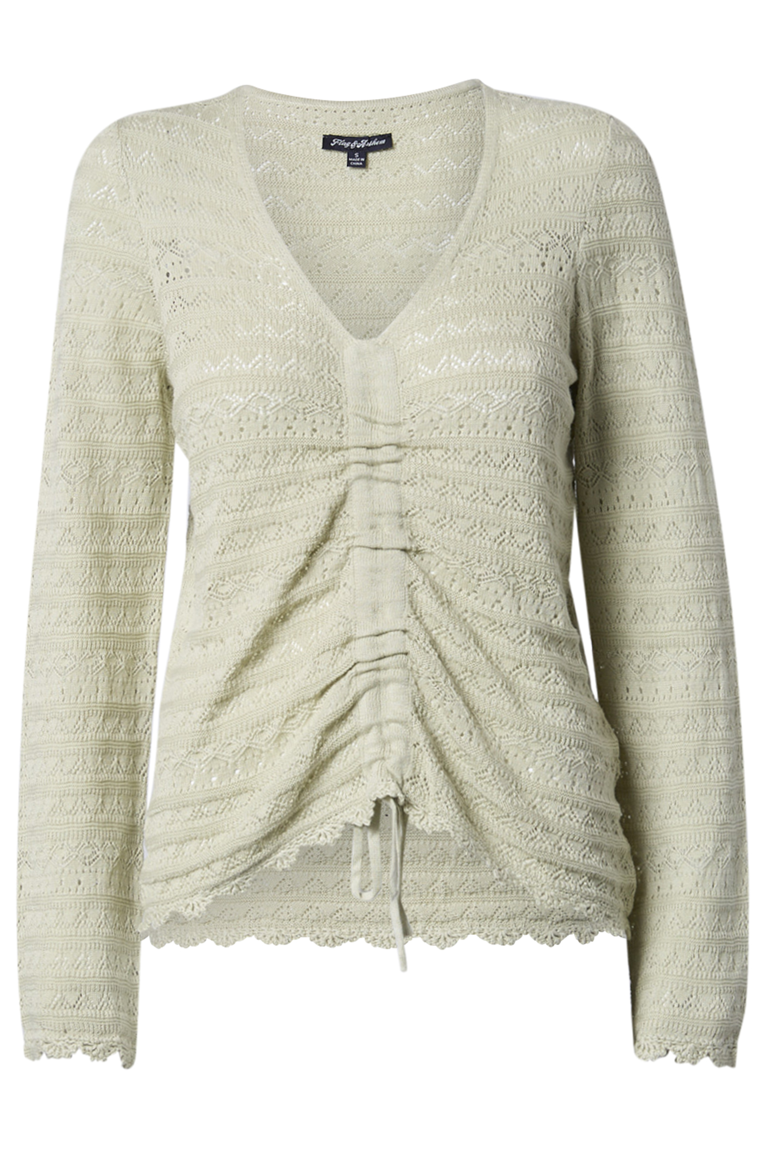 Ruched Front Long Sleeve Sweater