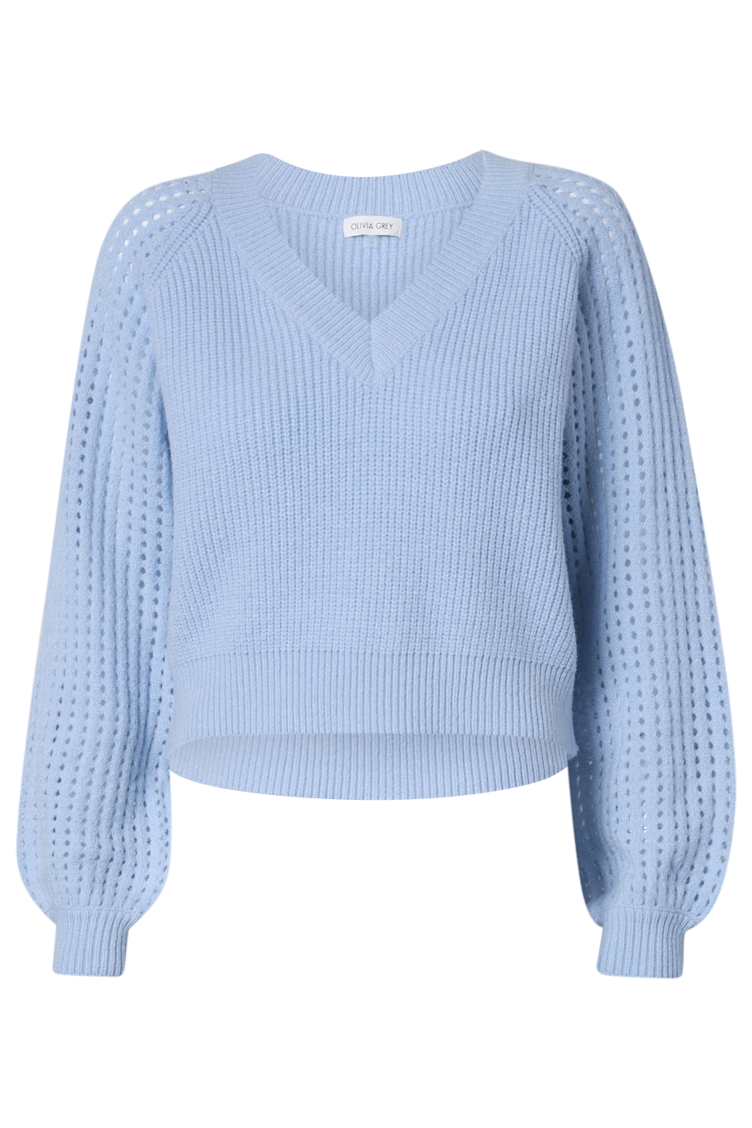 V-Neck Contrast Sleeve Sweater