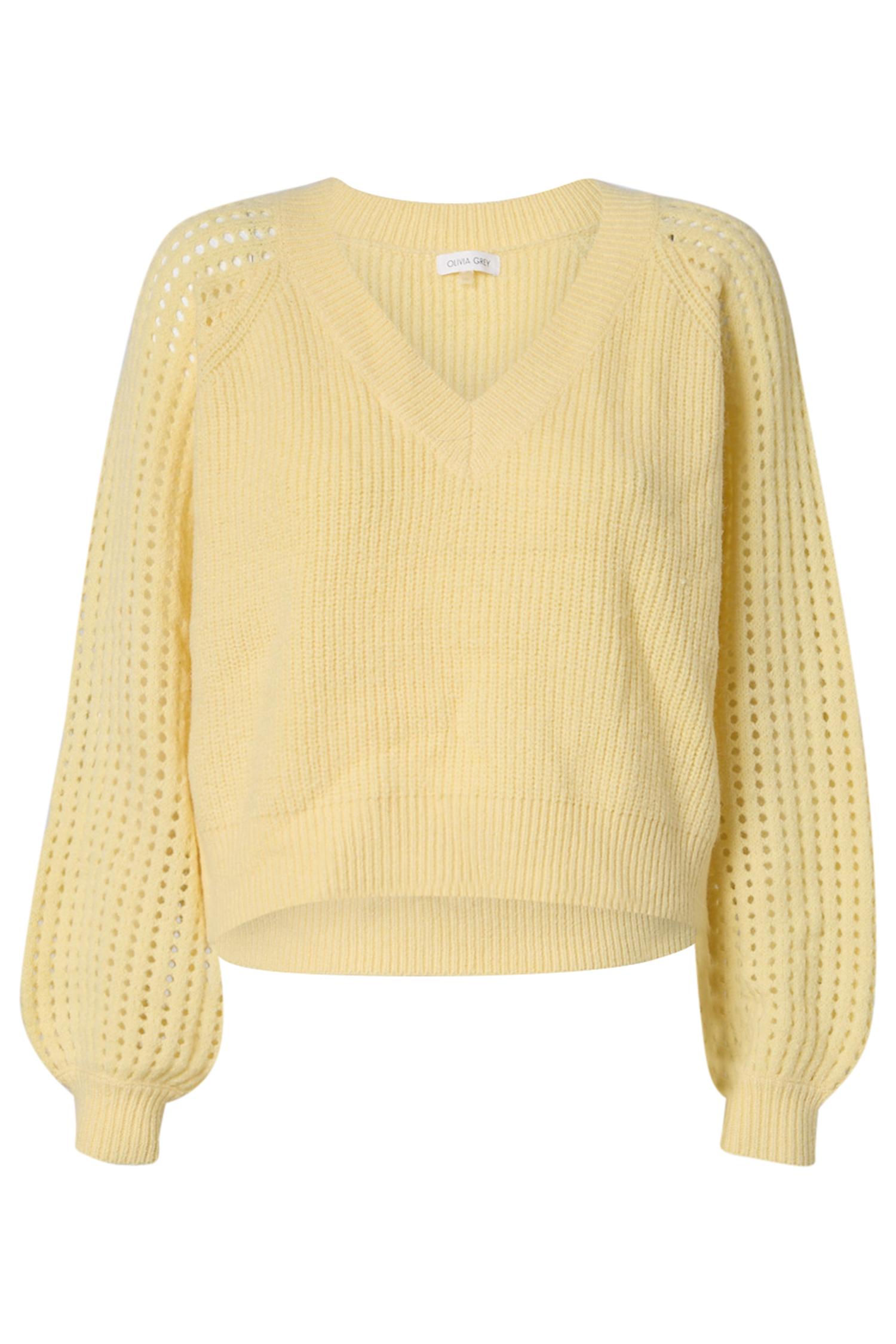 V-Neck Contrast Sleeve Sweater