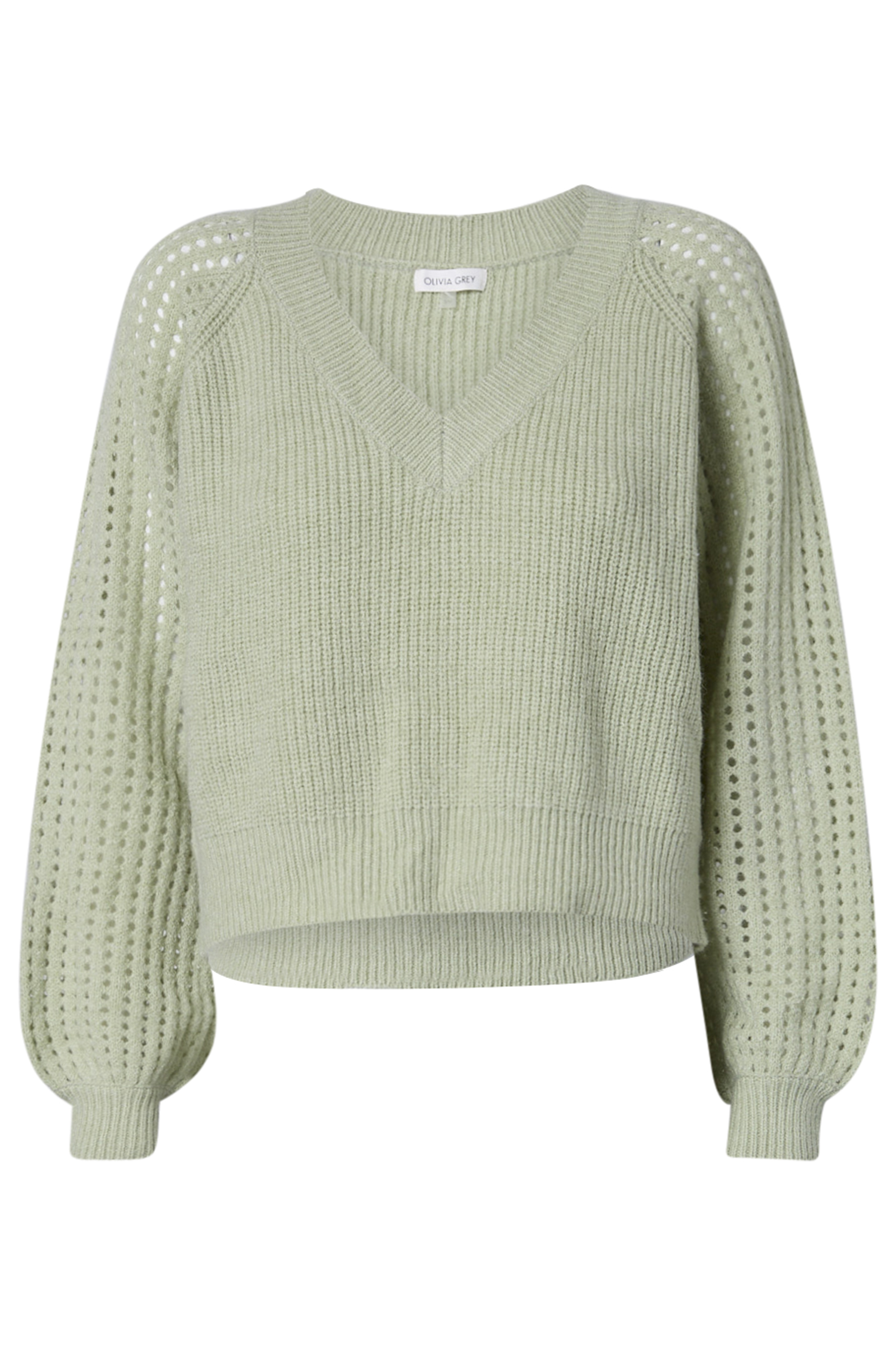 V-Neck Contrast Sleeve Sweater