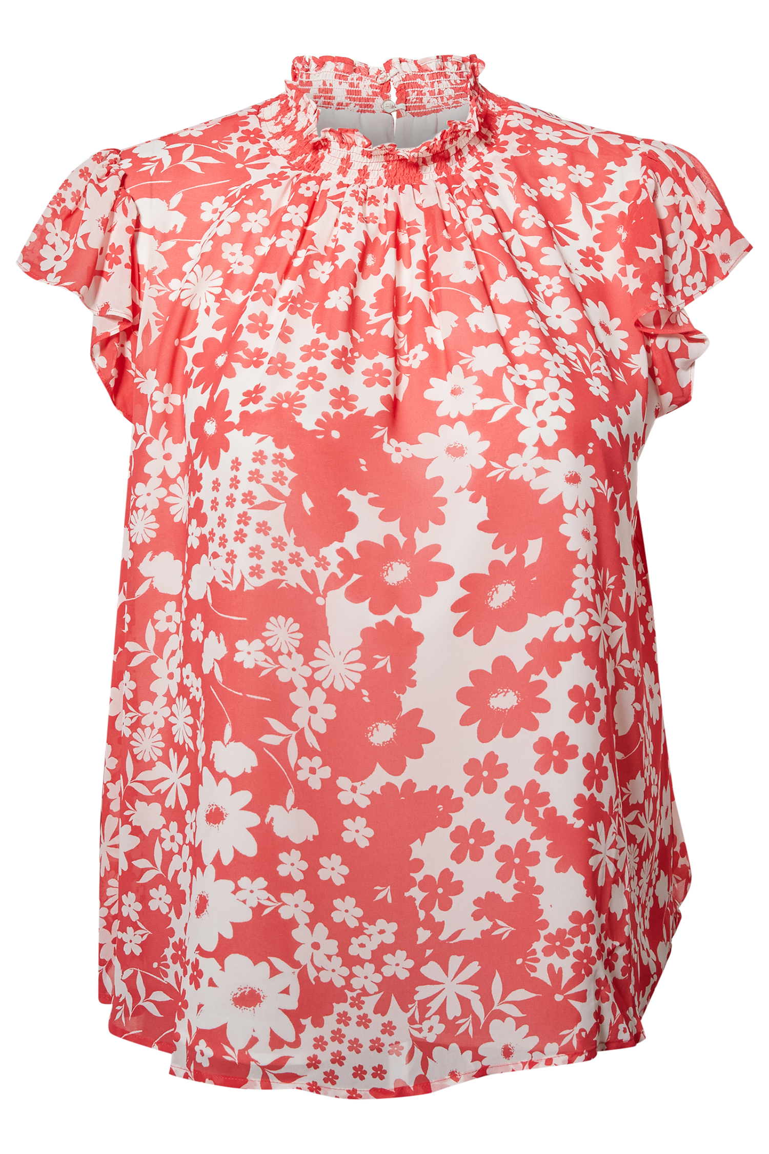 Floral Blouse with Ruffling