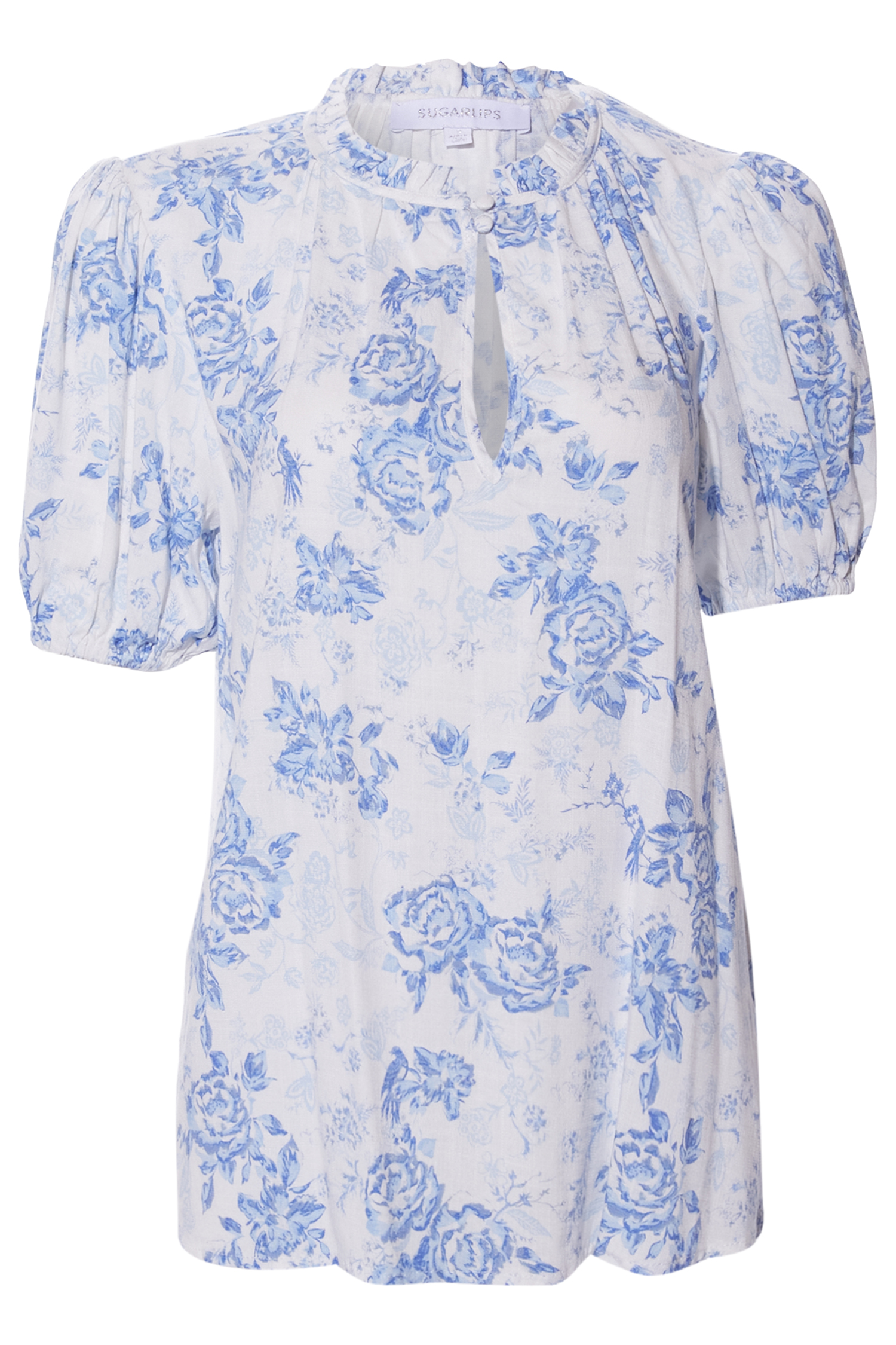 Floral Split Neck Blouse