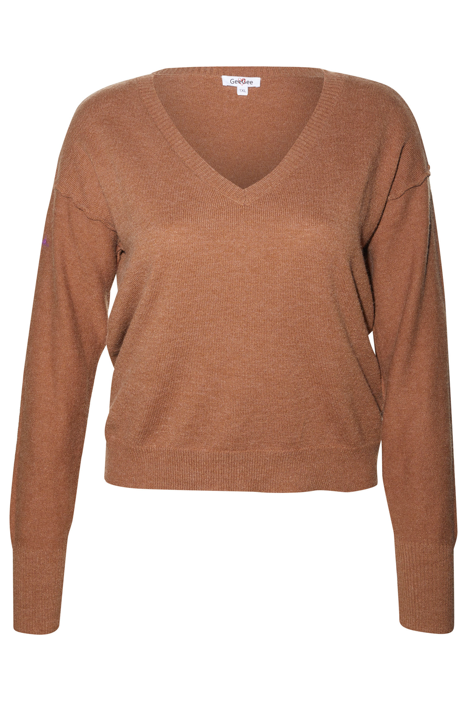 V-Neck Sweater with Exposed Seams