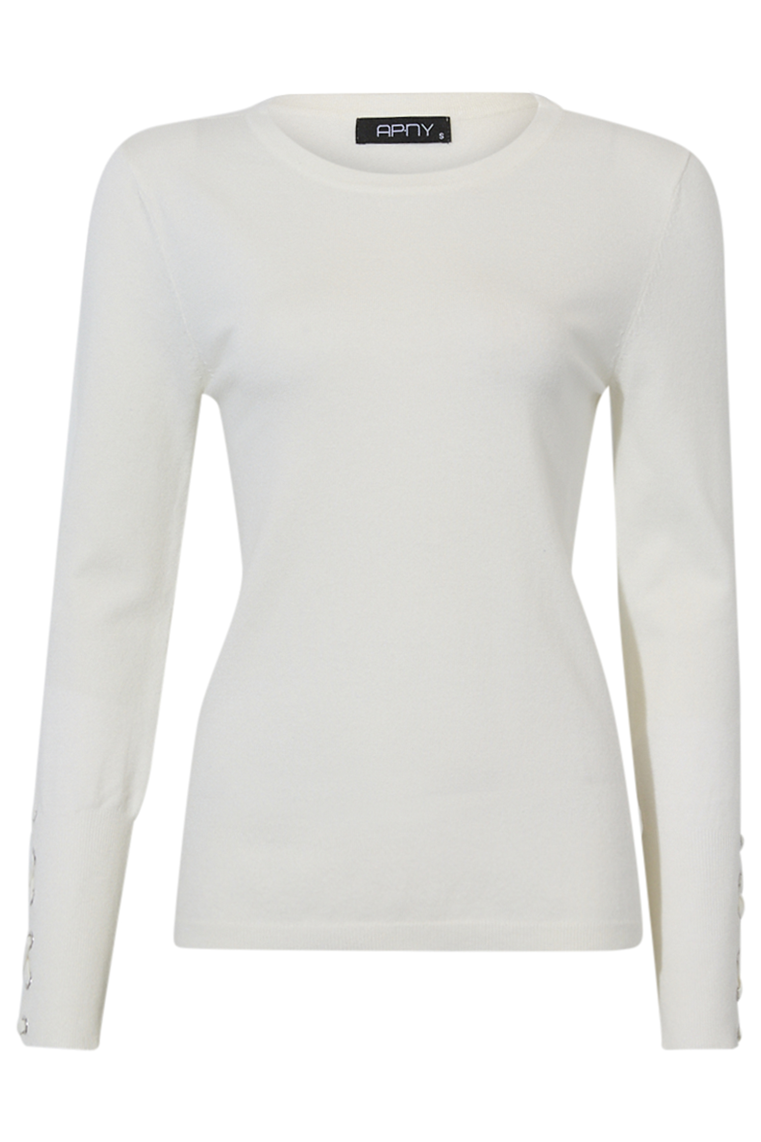 Crew Neck Sweater w/Grommet Sleeve Detail