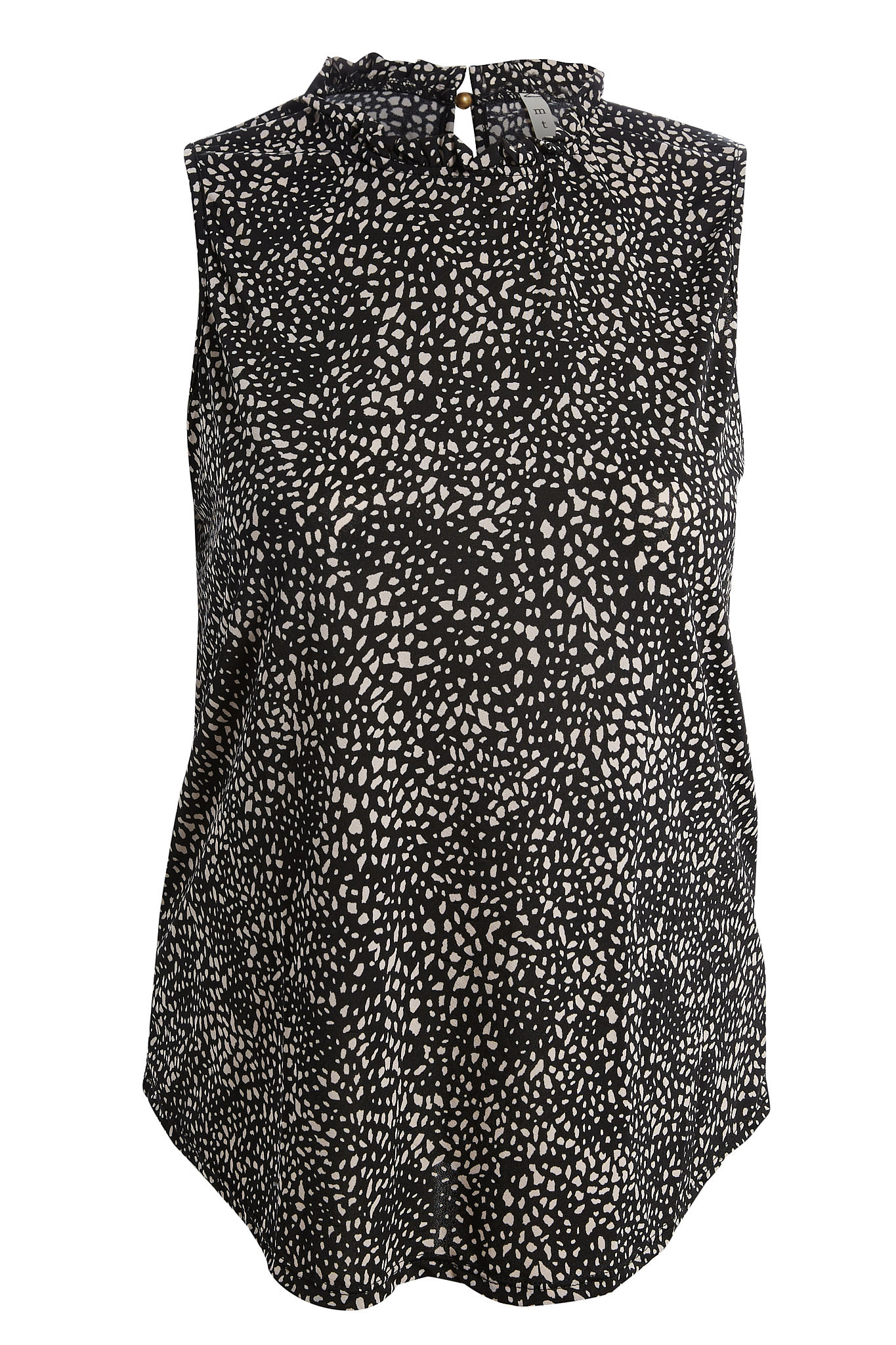 Mock Neck Printed Sleeveless Top