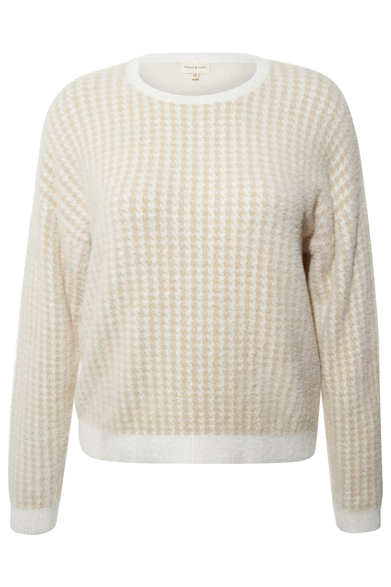 Thread & Supply Fuzzy Houndstooth Sweater