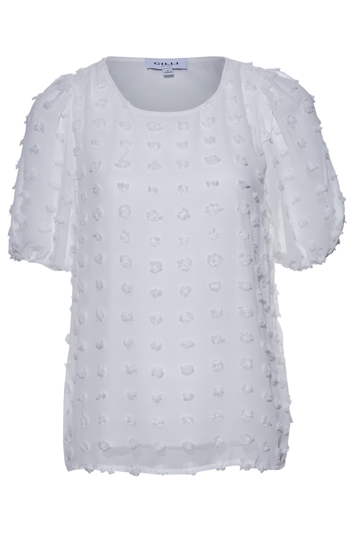 Puff Sleeve Swiss Dot Top