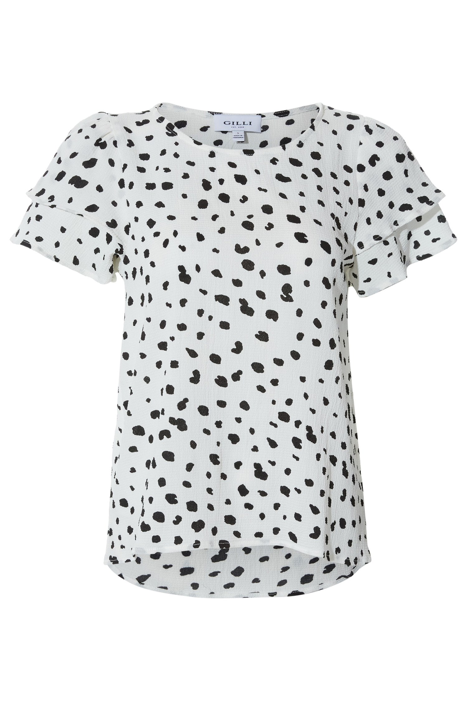 Printed Ruffle Sleeve Top