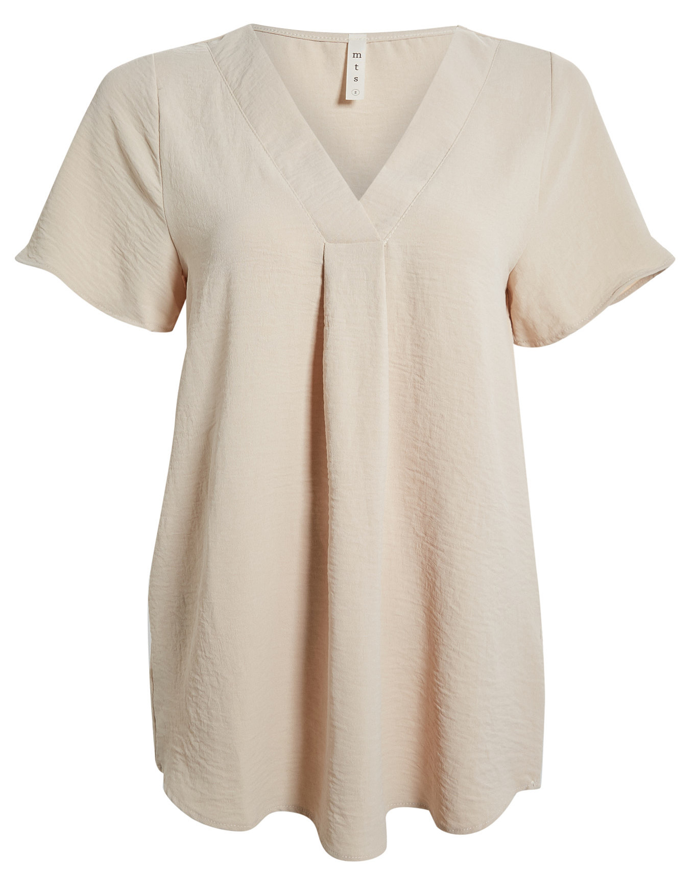 Front Pleat V Neck Top