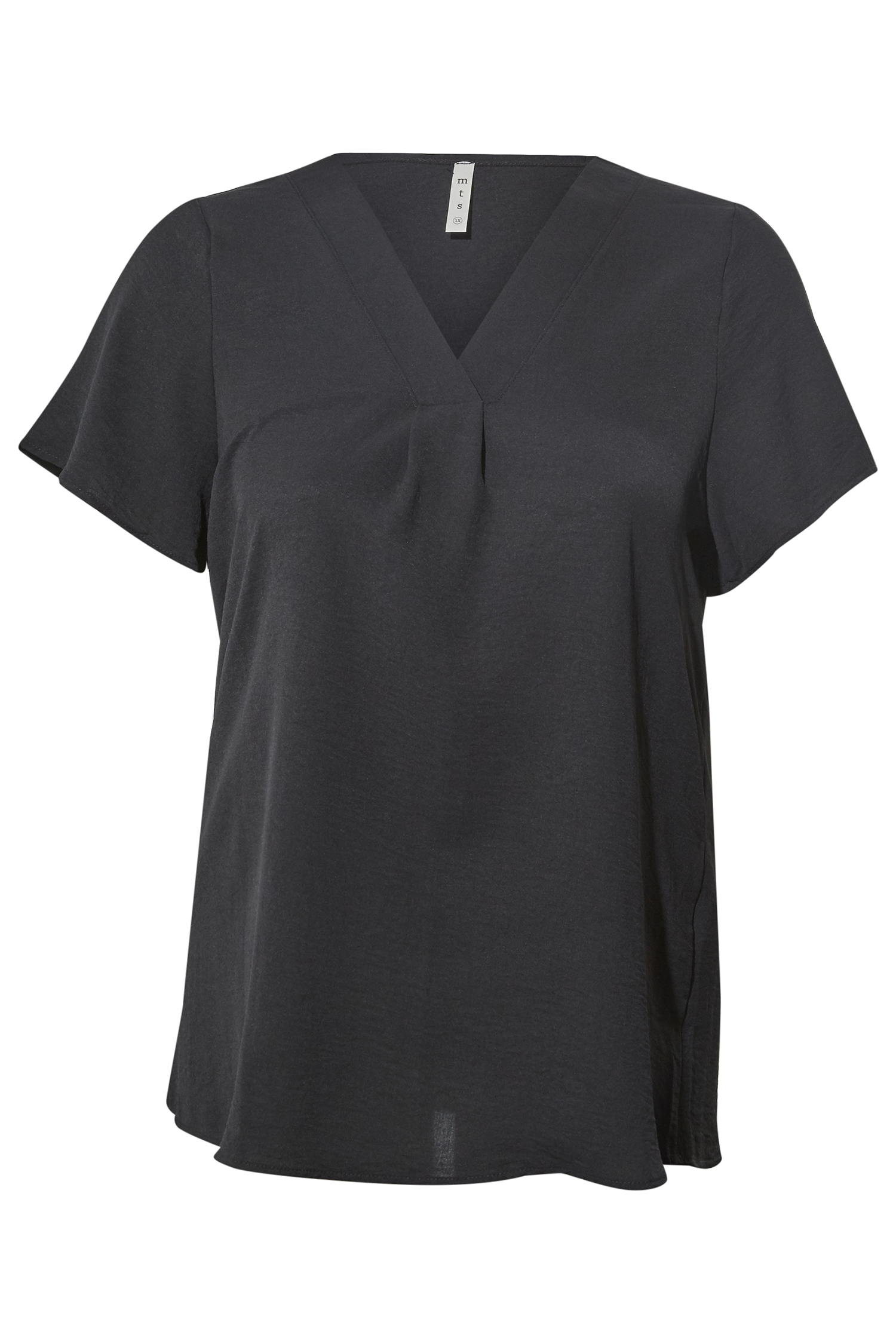 Front Pleat V Neck Top