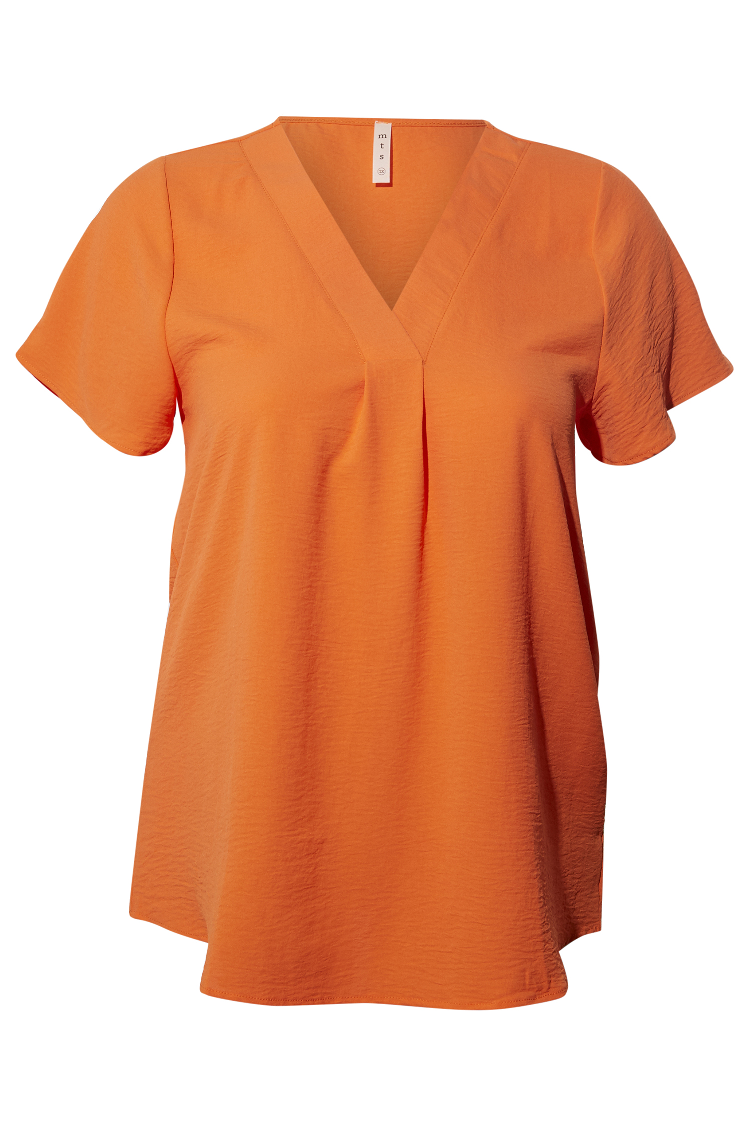 Front Pleat V Neck Top
