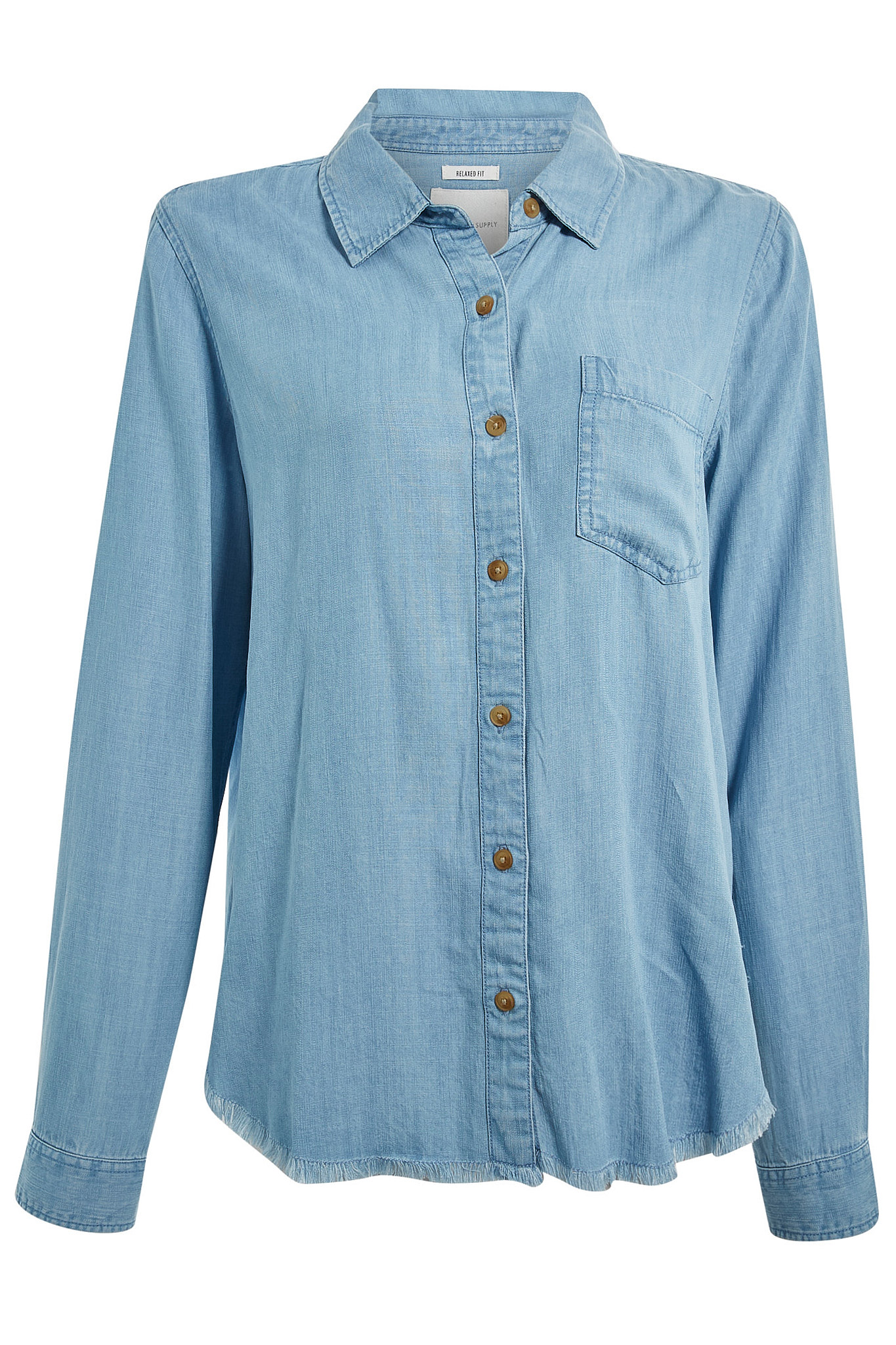 Thread & Supply Frayed Hem Button Up