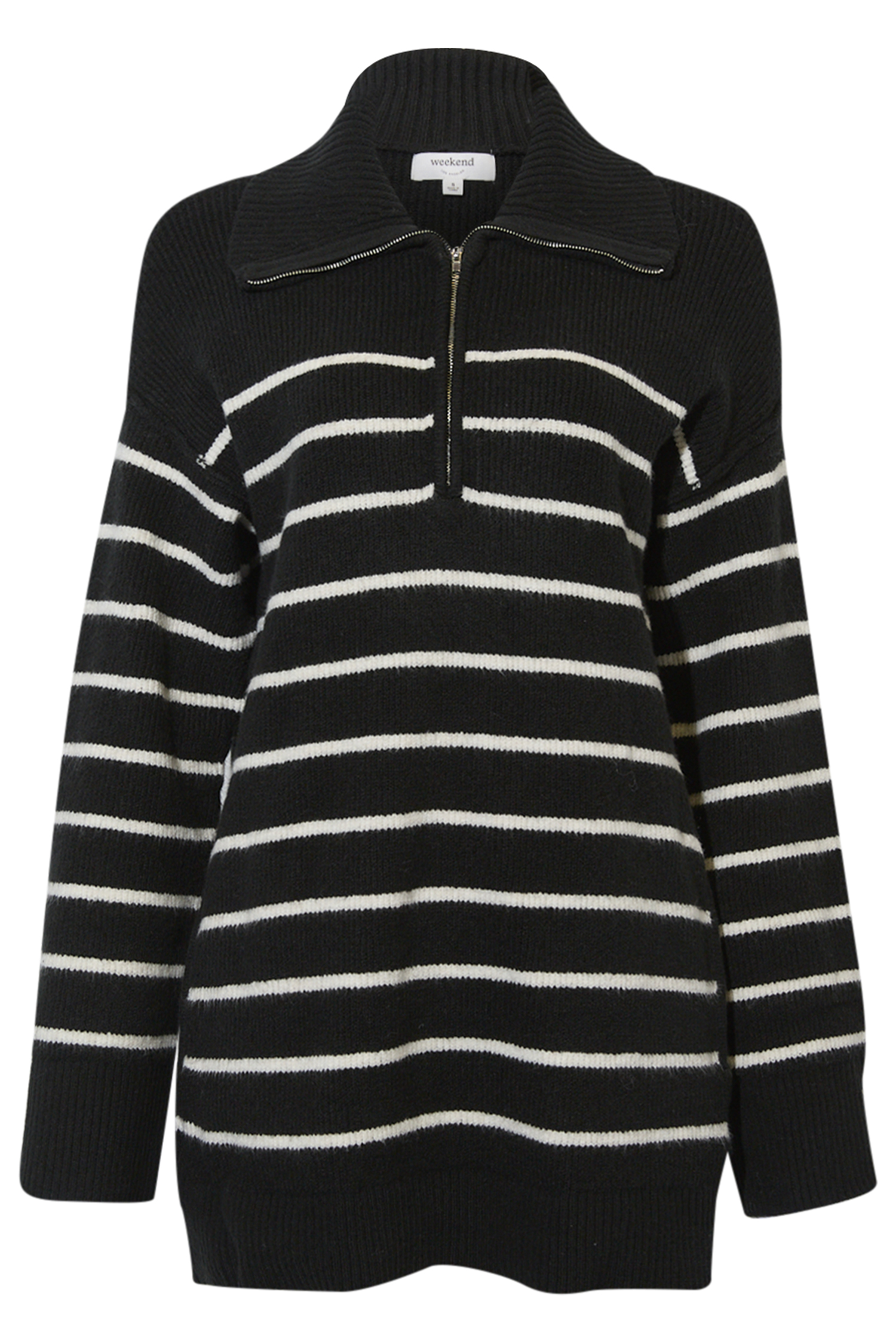 Half Zip Striped Sweater