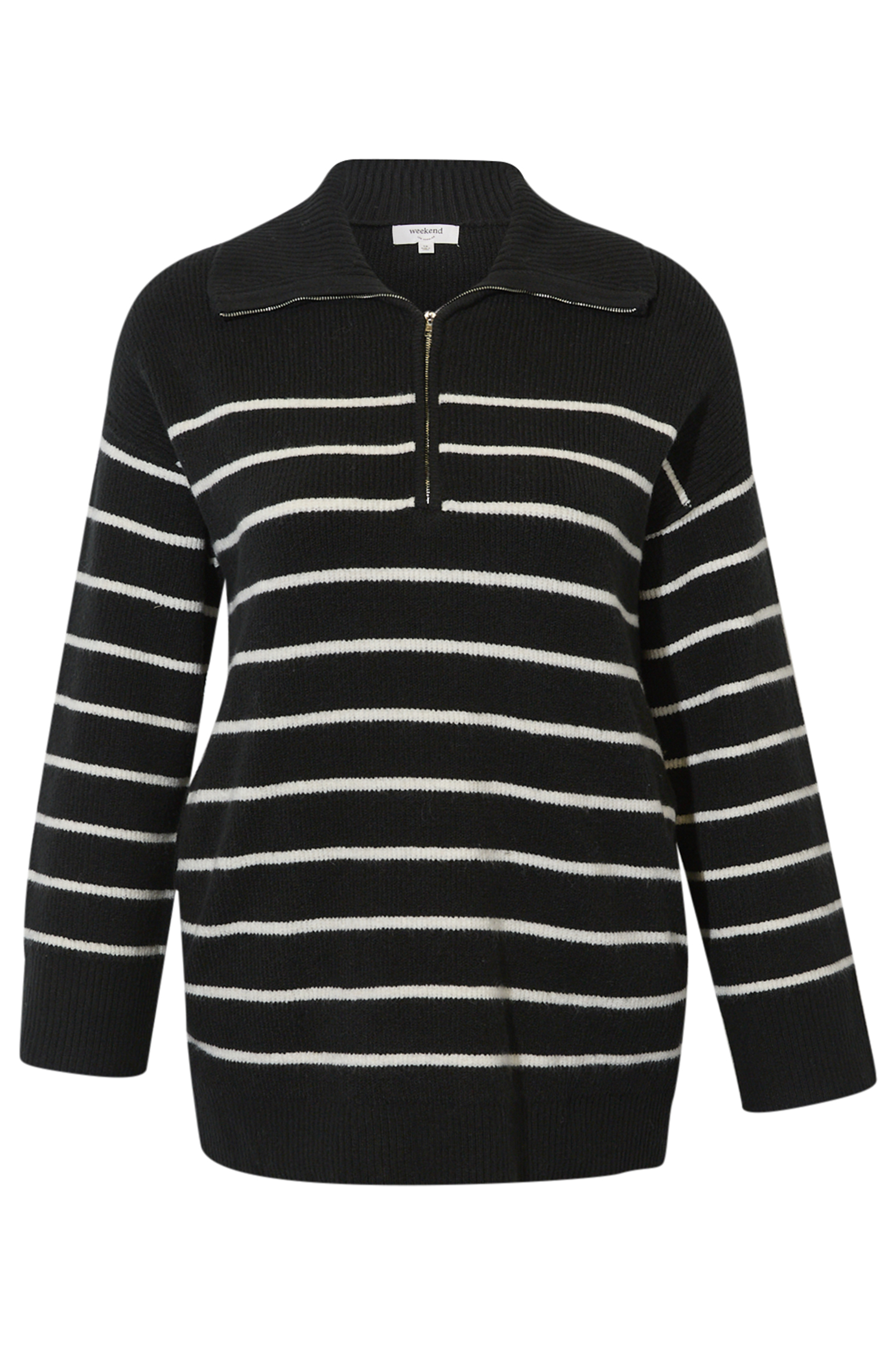 Half Zip Striped Sweater