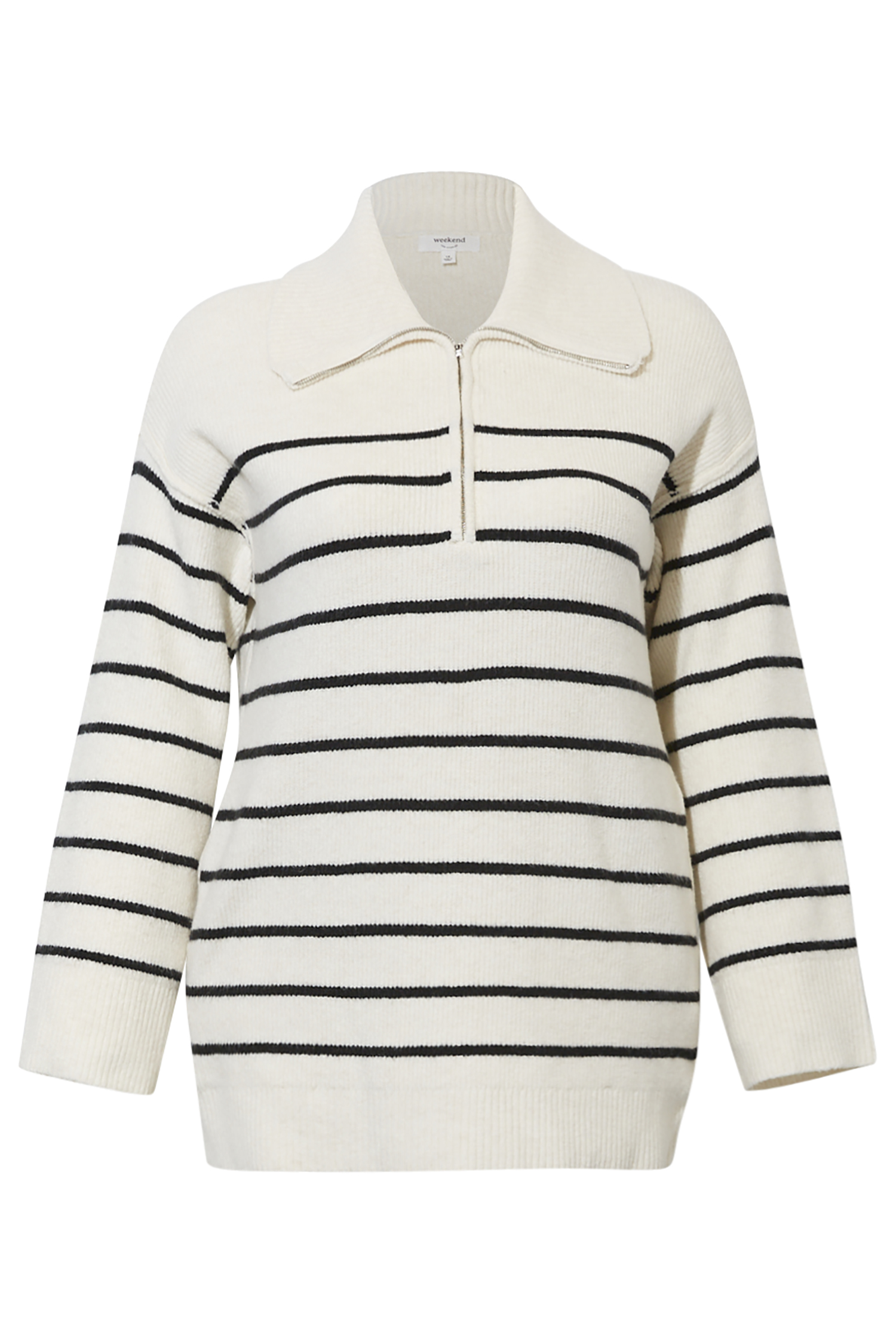 Half Zip Striped Sweater