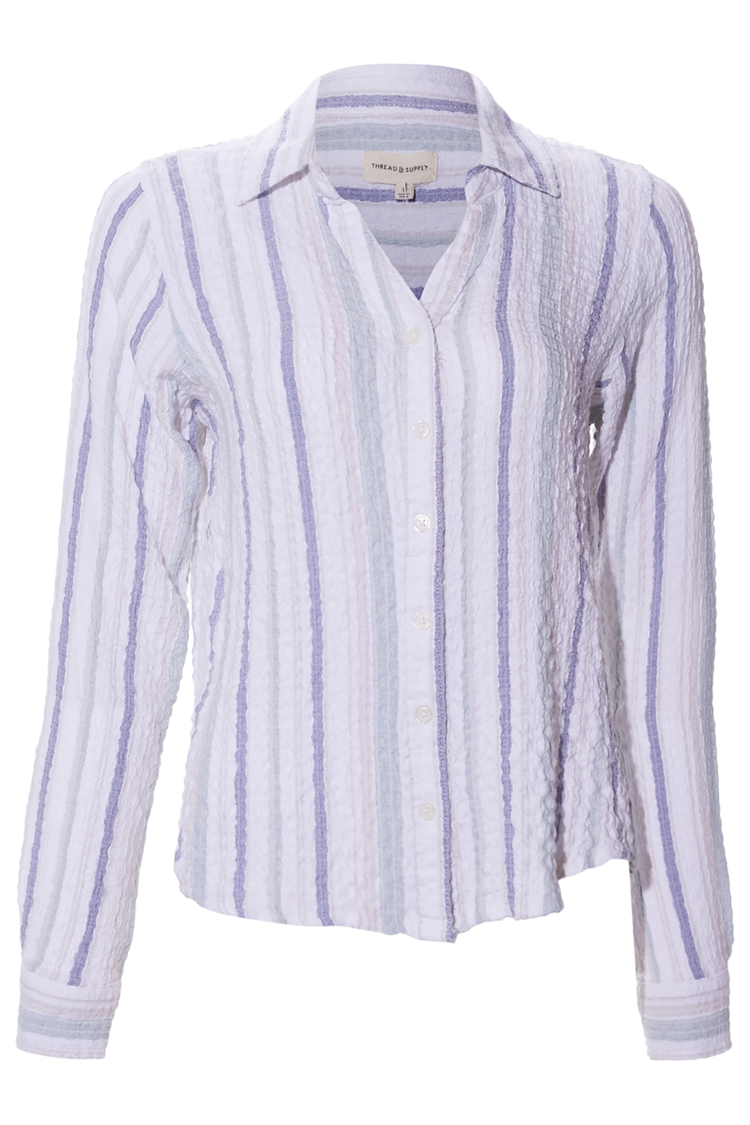 Thread & Supply Stripe Button Front