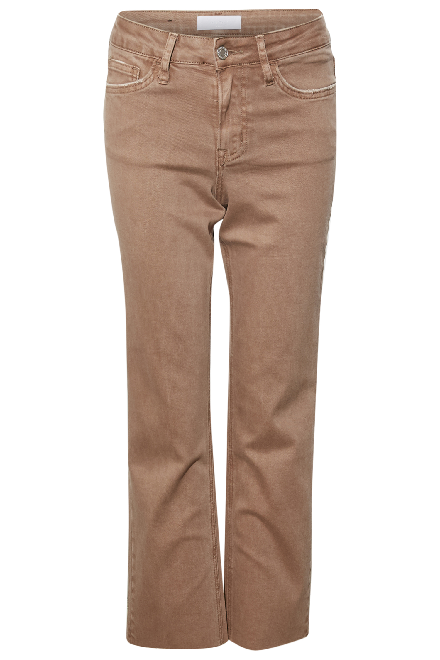 Mid Rise Cropped Straight Jeans