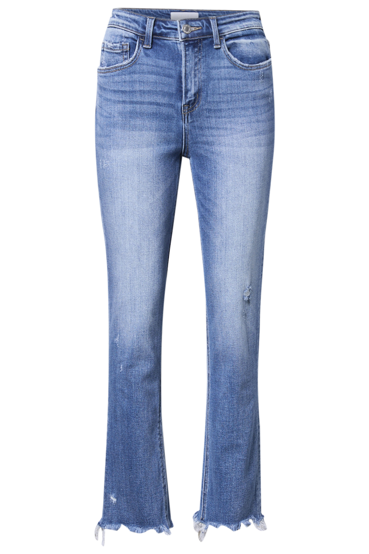 Frayed Hem Slim Straight