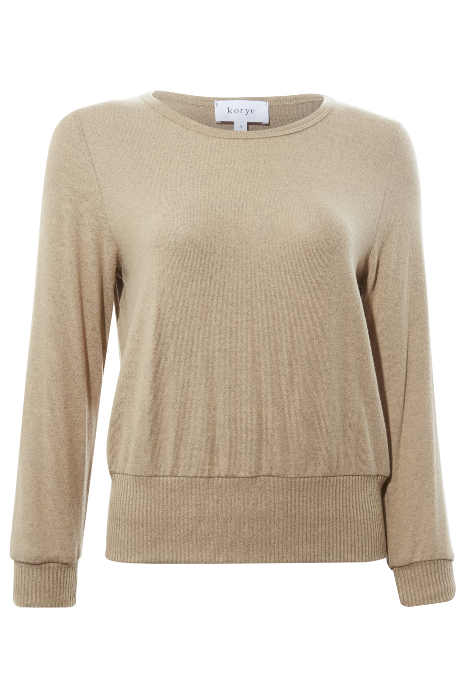 Ribbed Contrast Long Sleeve Knit Top