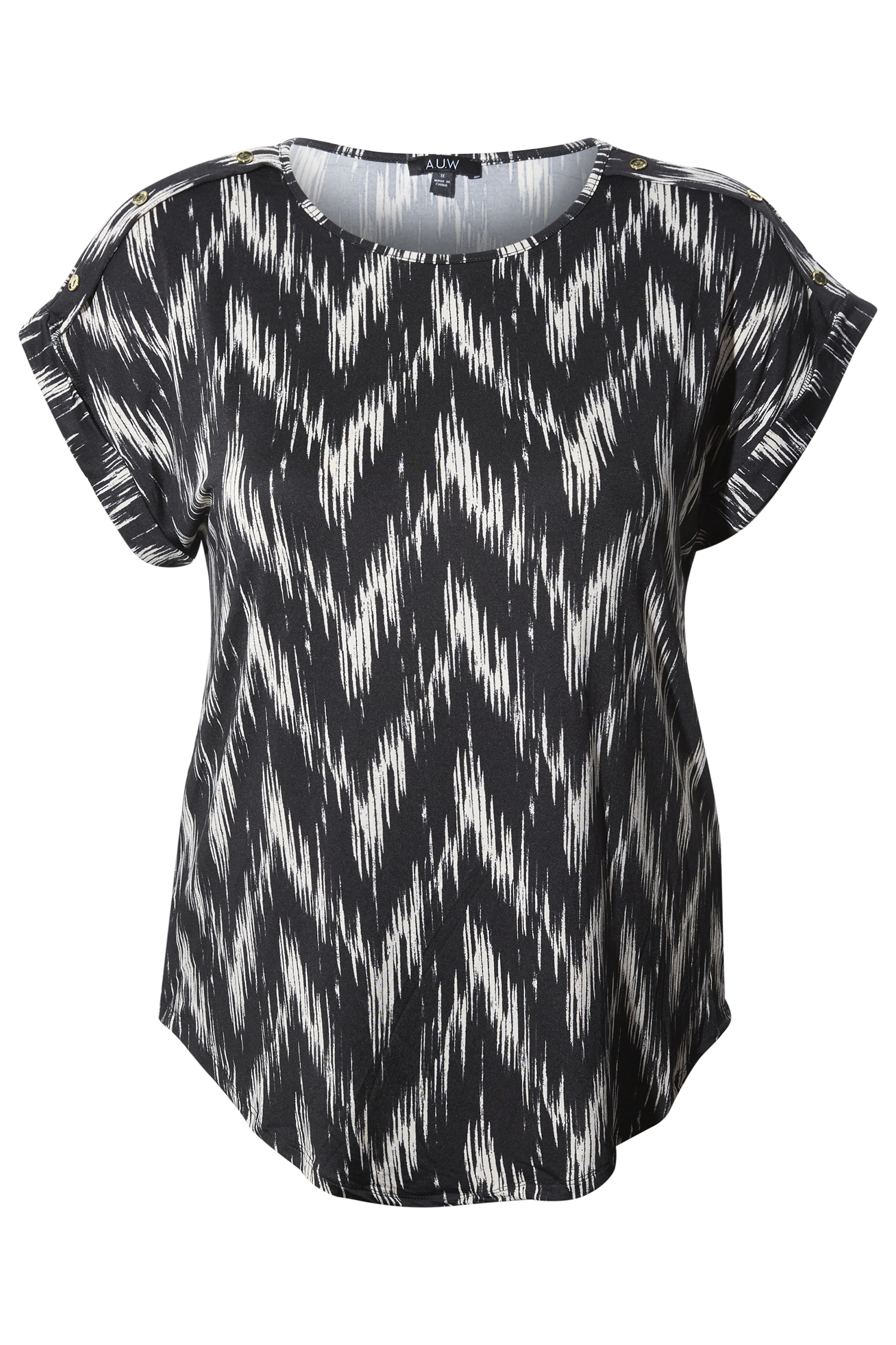 Short Sleeve Shoulder Button Top