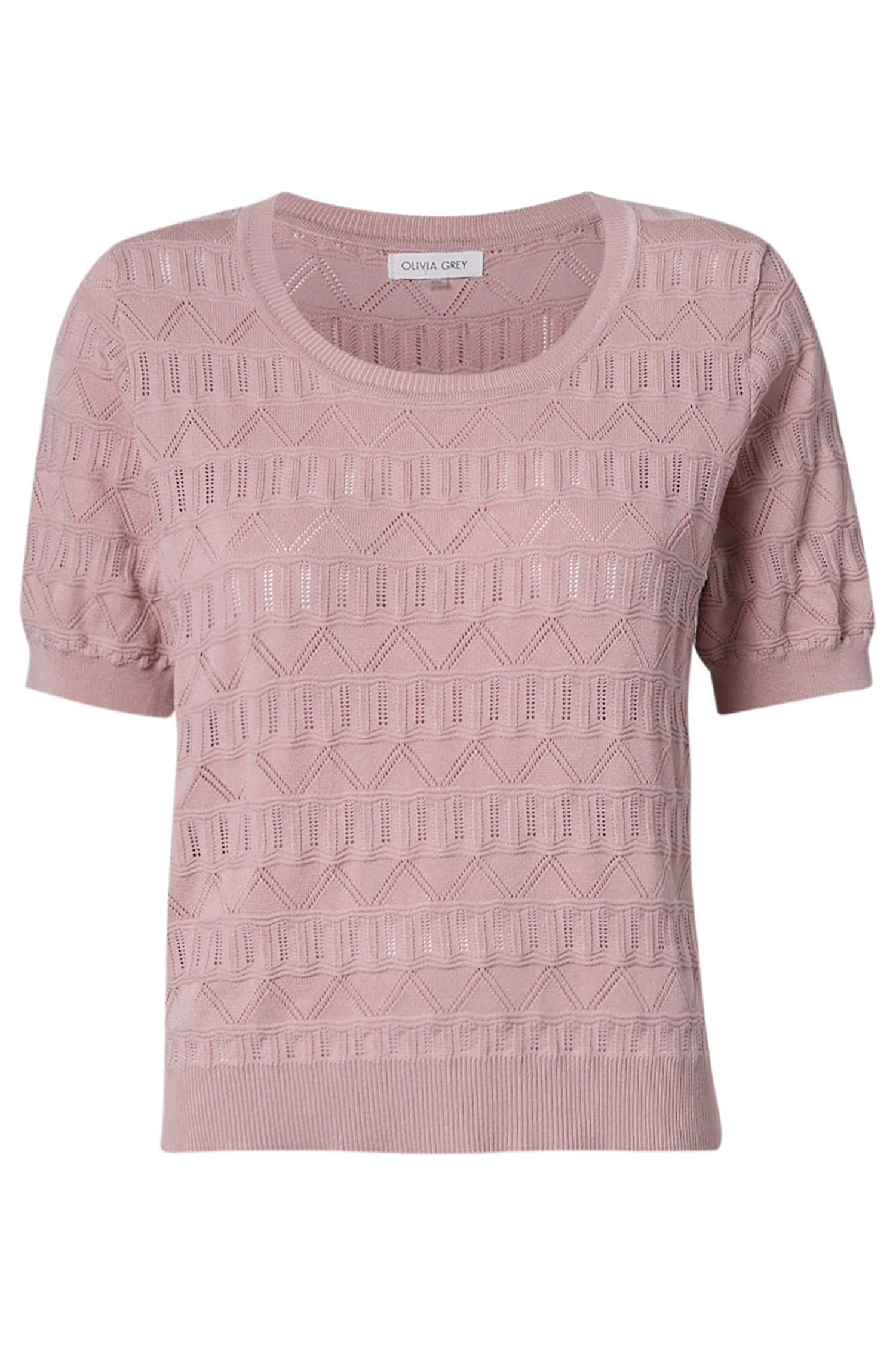 Textured Short Sleeve Knit Top