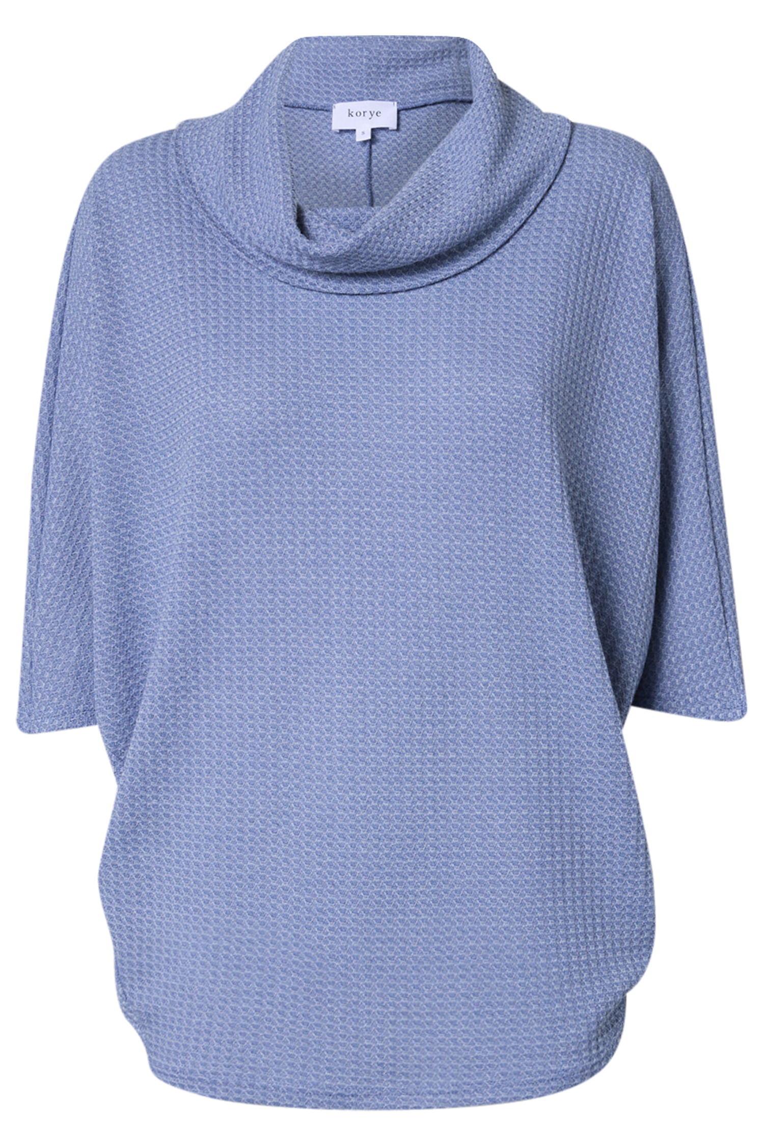 Cowl Neck Waffle Knit Top