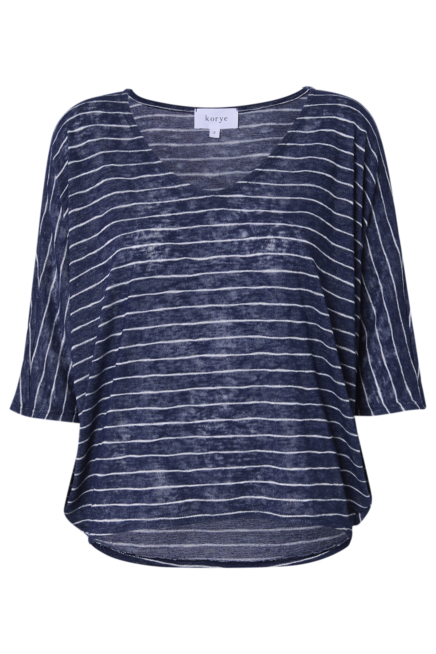 3/4 Sleeve Stripe Top