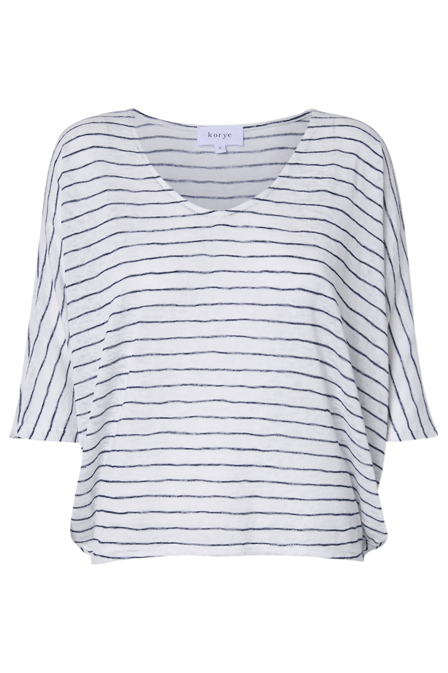 3/4 Sleeve Stripe Top