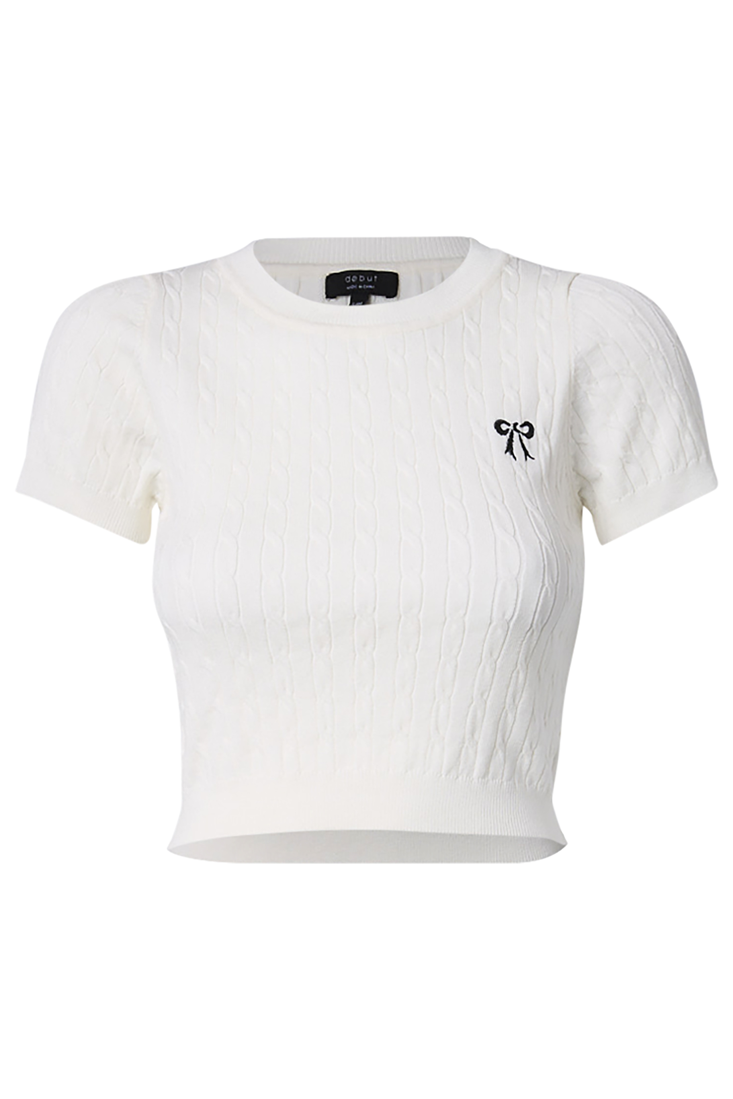 Bow Embroided Short Sleeve