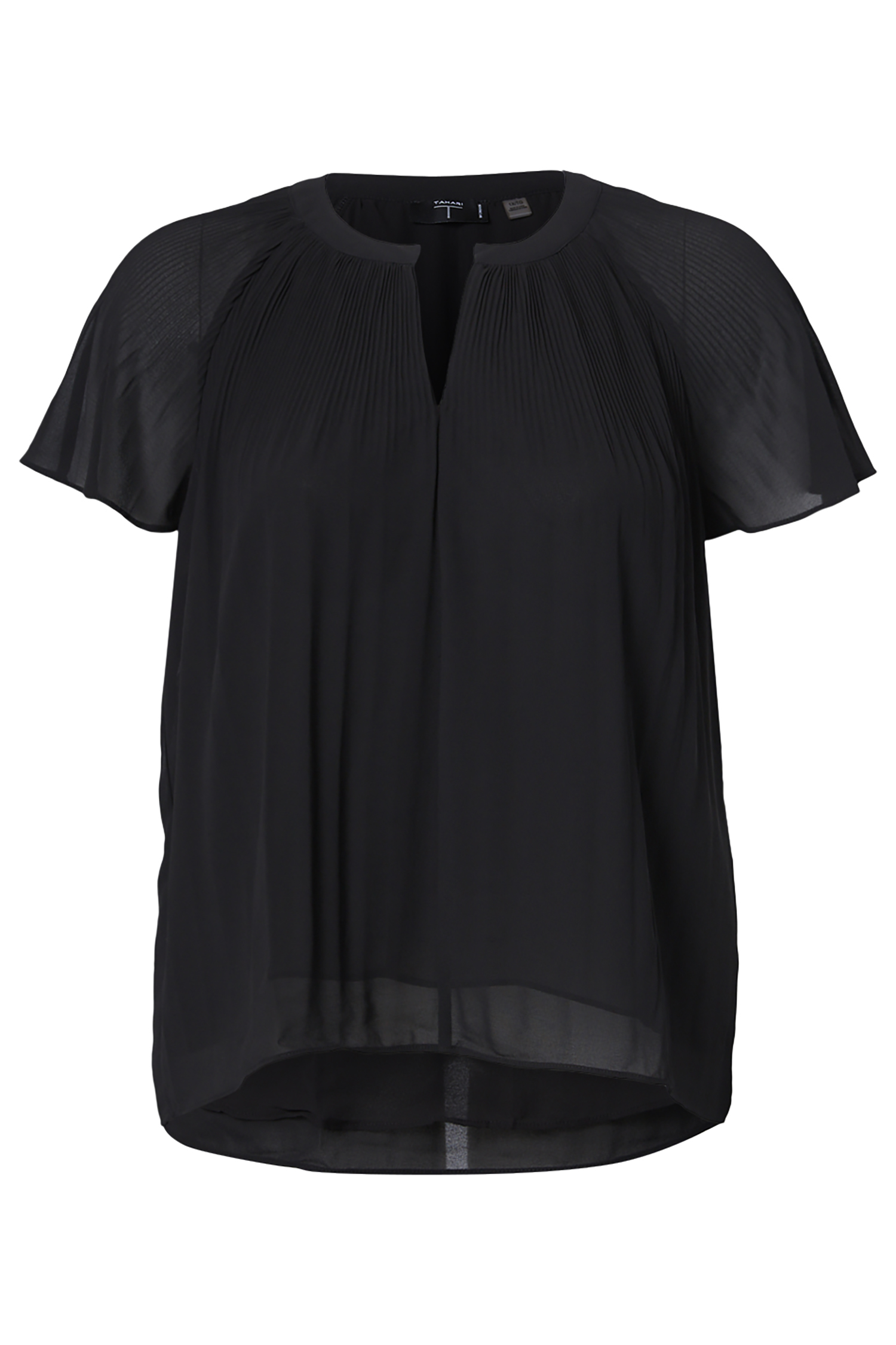 Short Raglan Sleeve Pleated Blouse