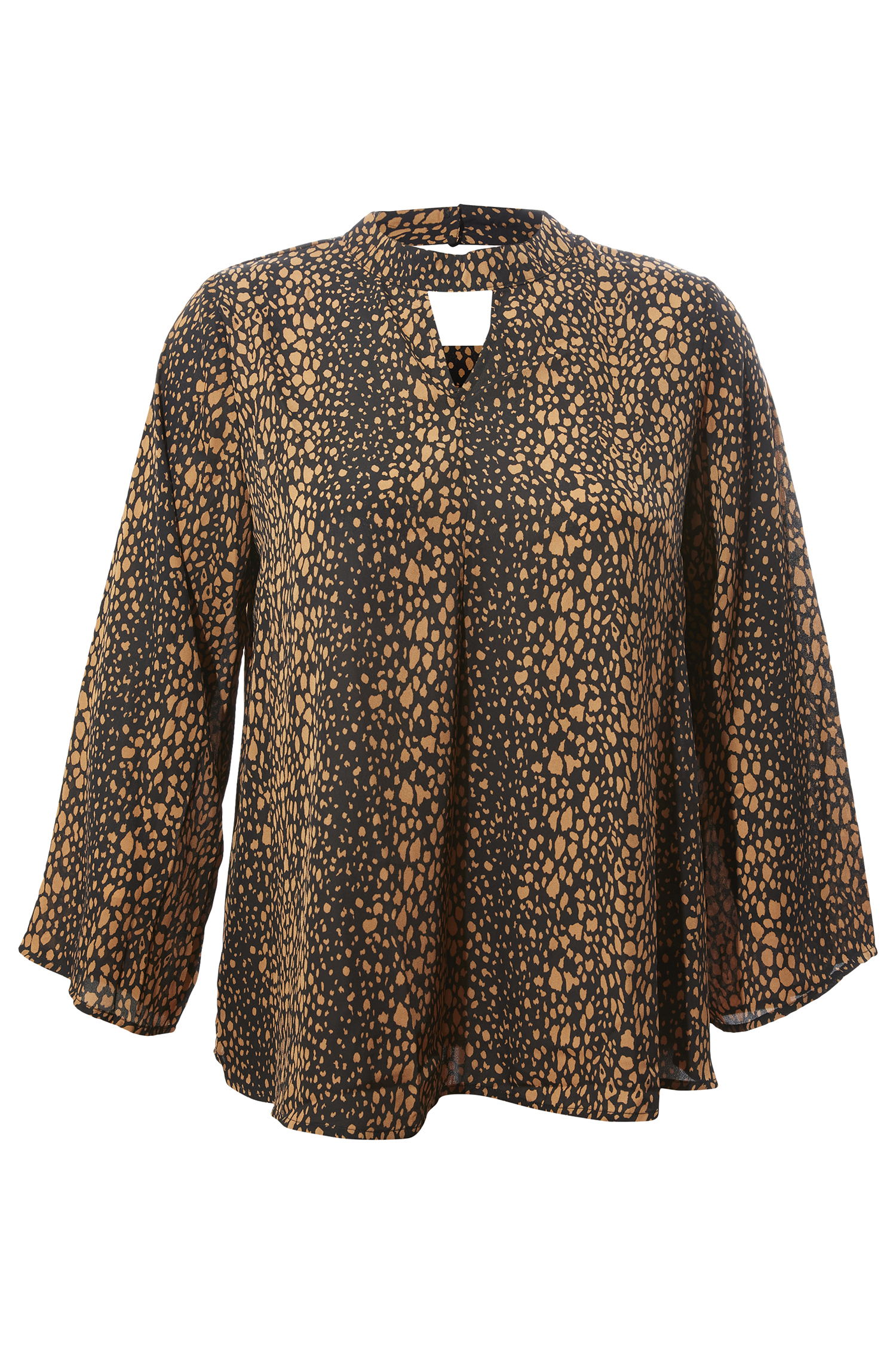 Animal Print Keyhole Cut Out Top
