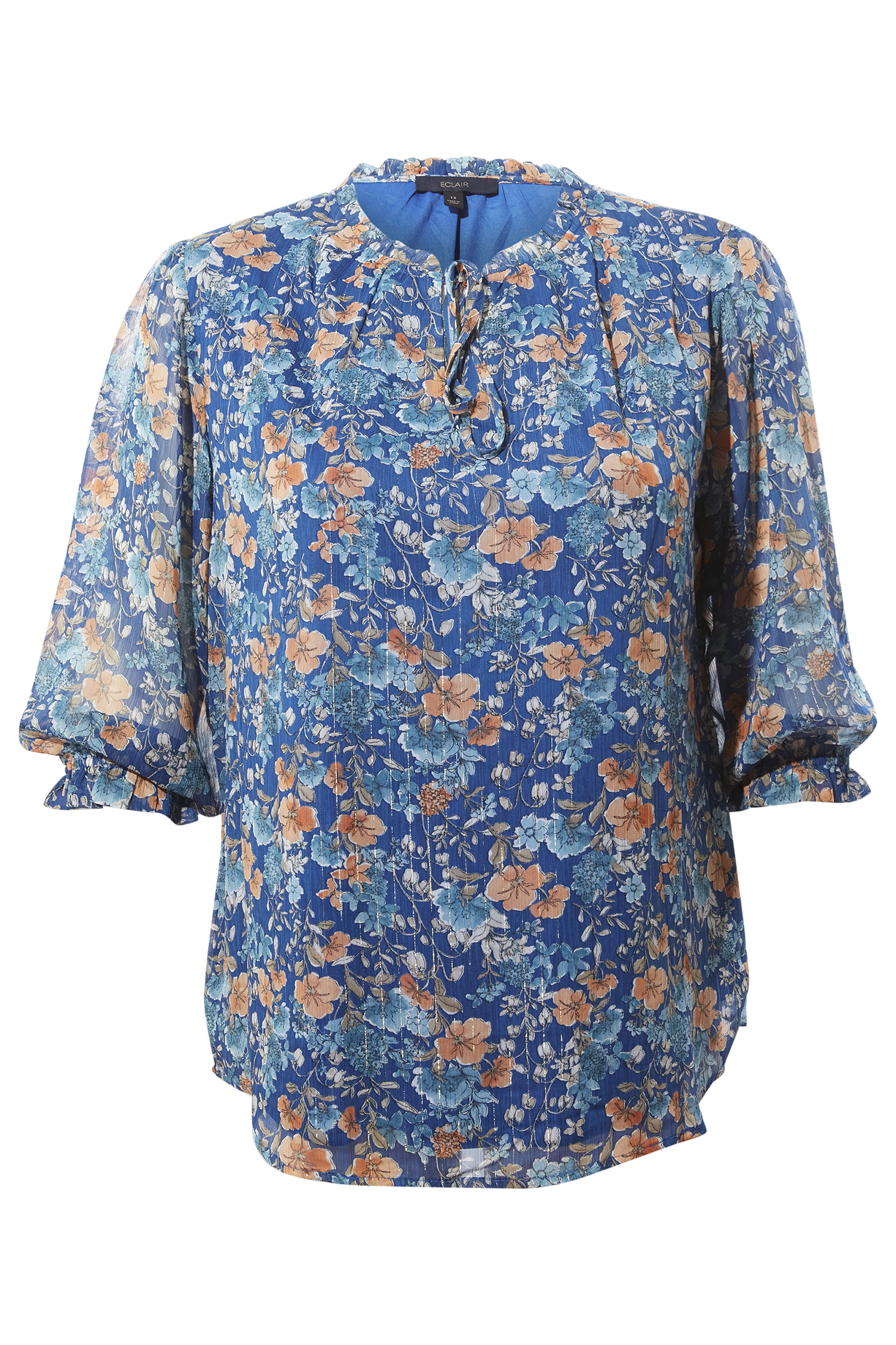 Split Neck Floral Top