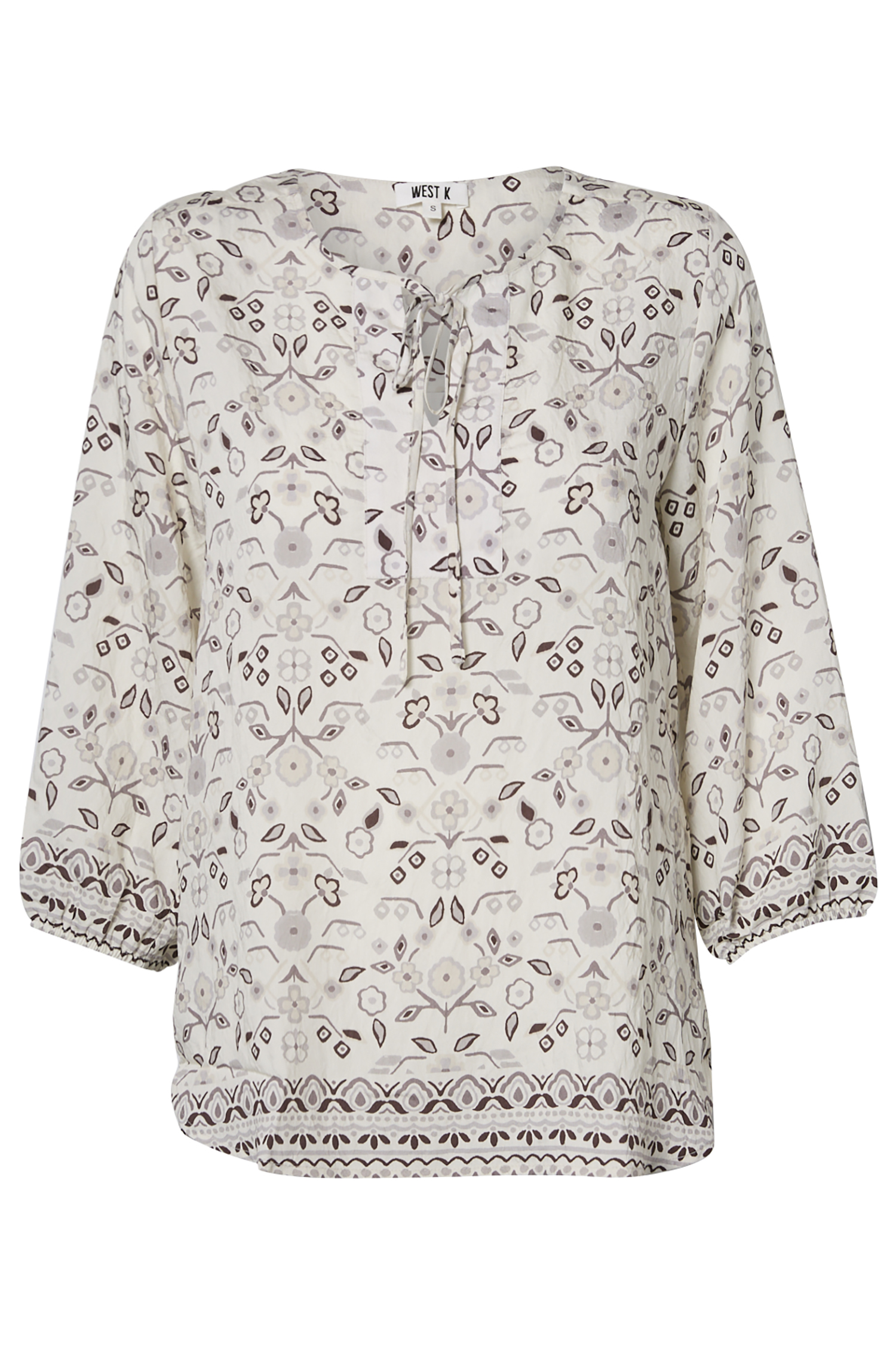 Neck Tie Long Sleeve Top