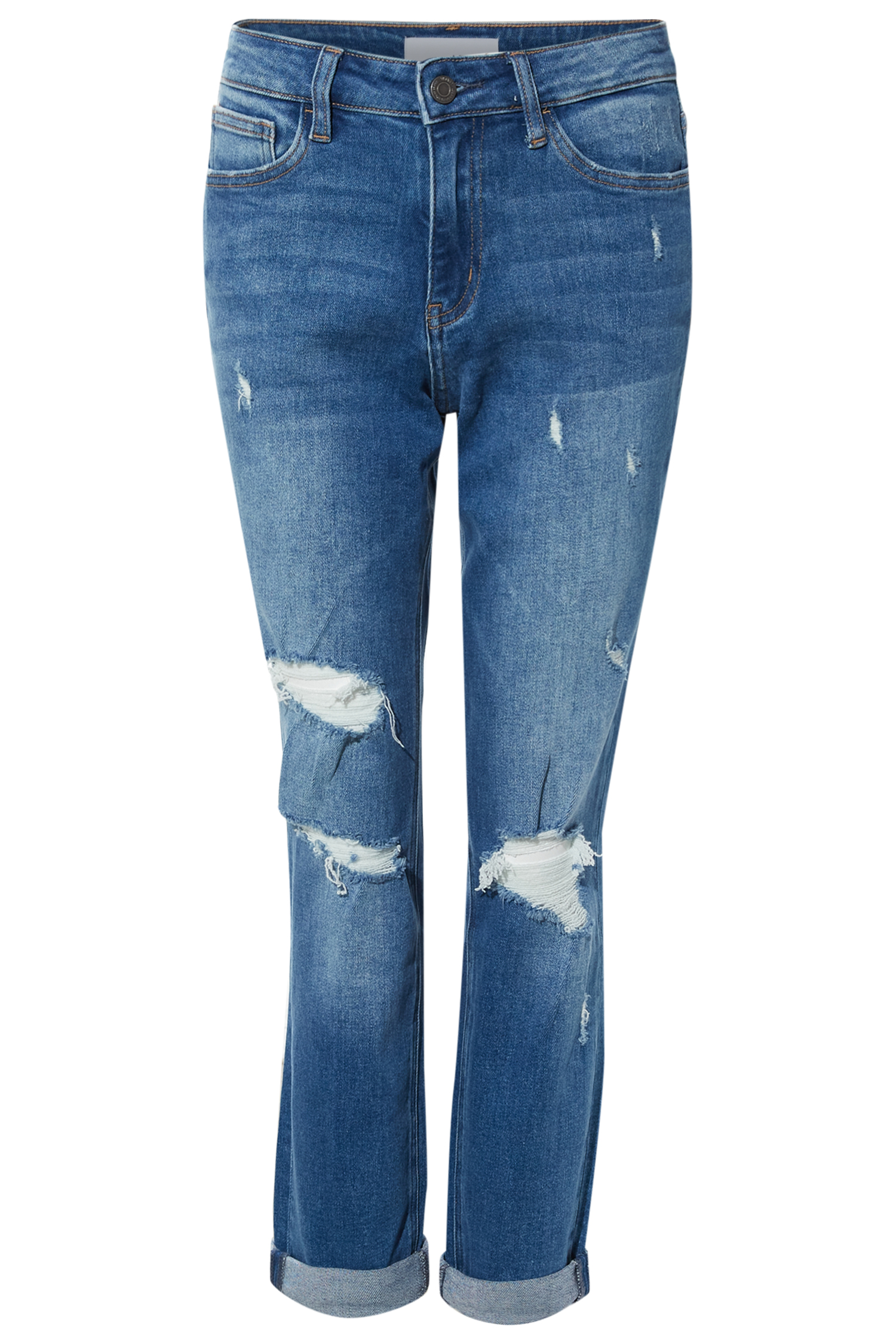 Distressed Stretch Boyfriend Jean