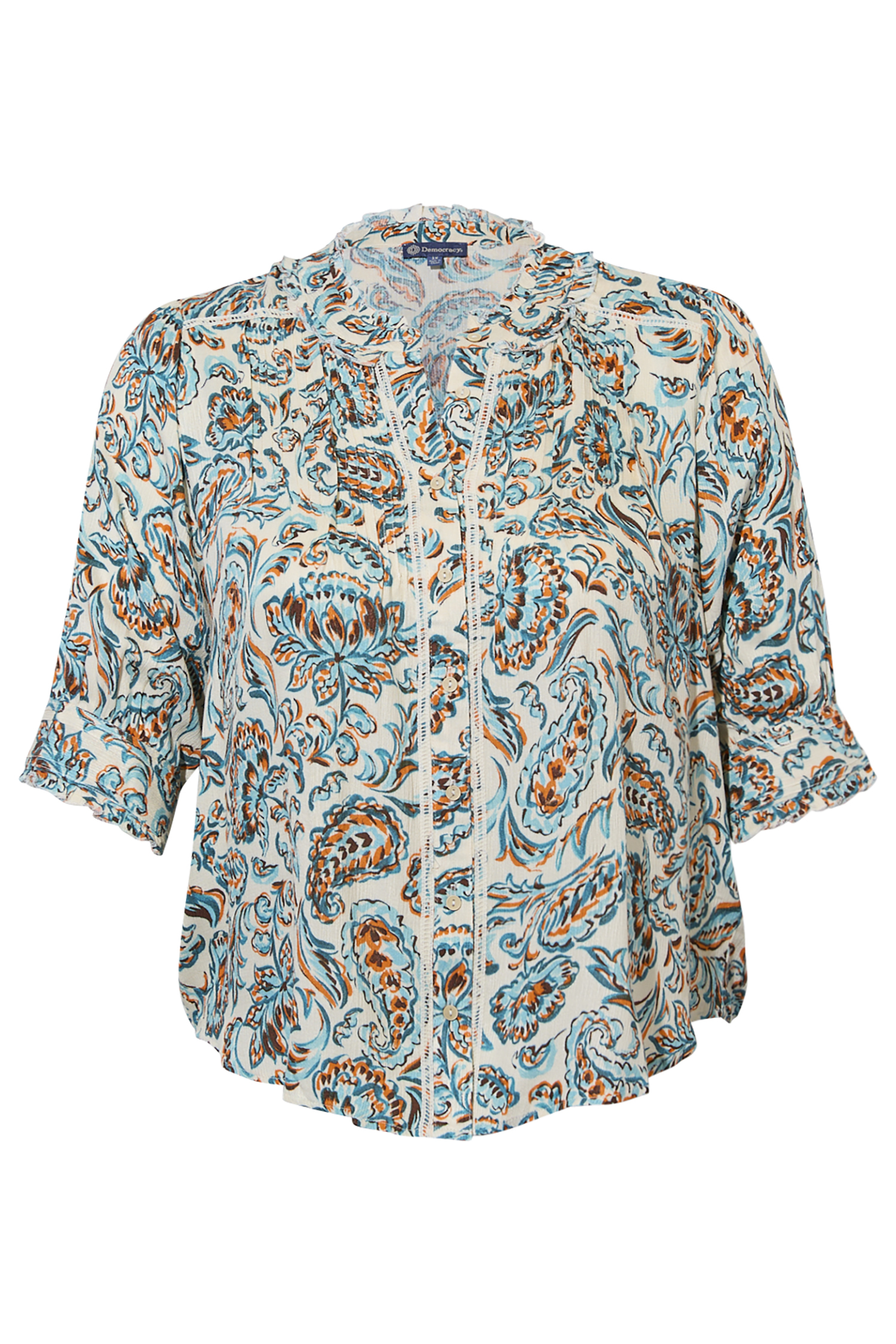 Democracy Printed Button Front Shirt