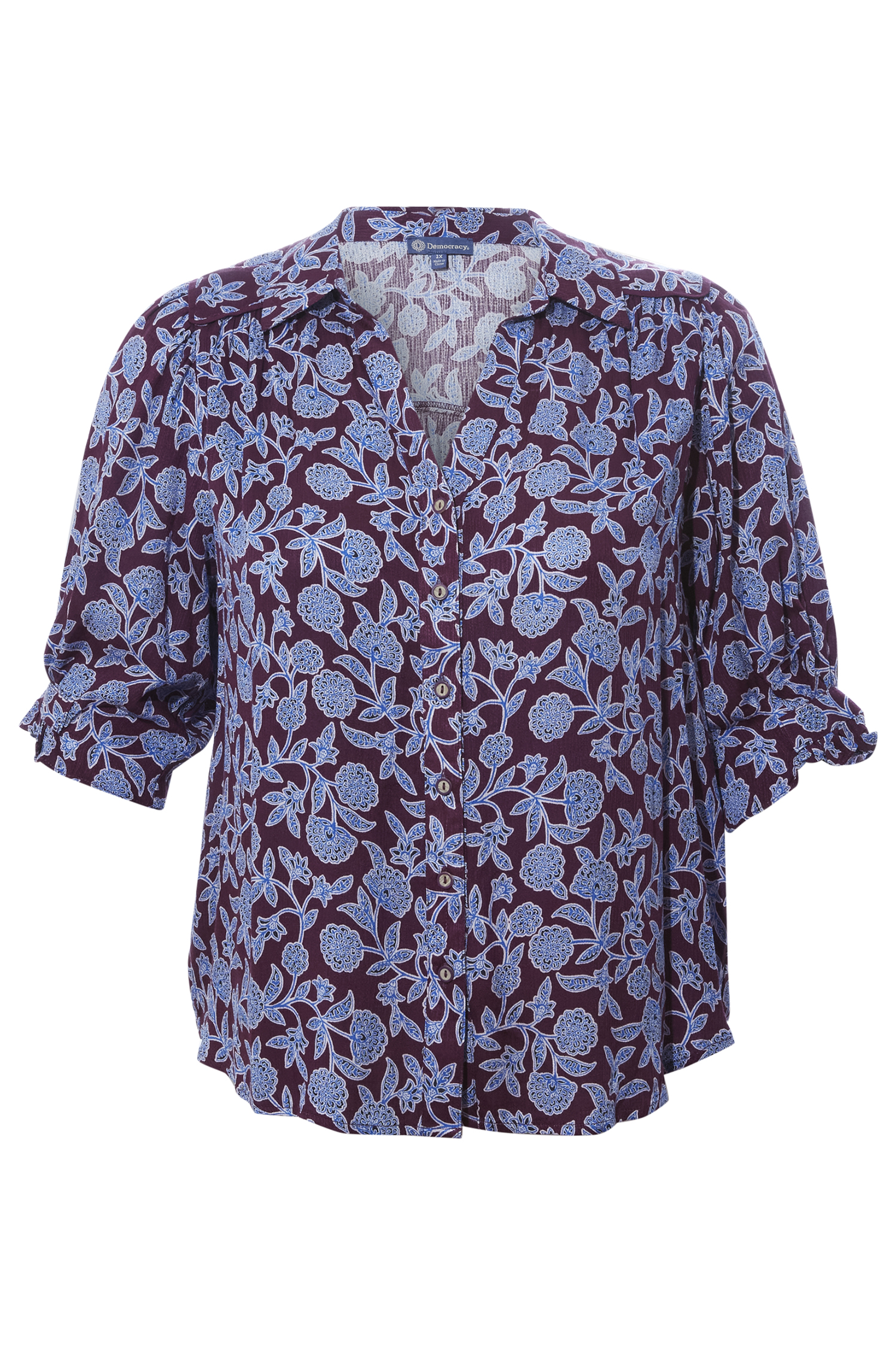 Democracy Floral Button Down Top