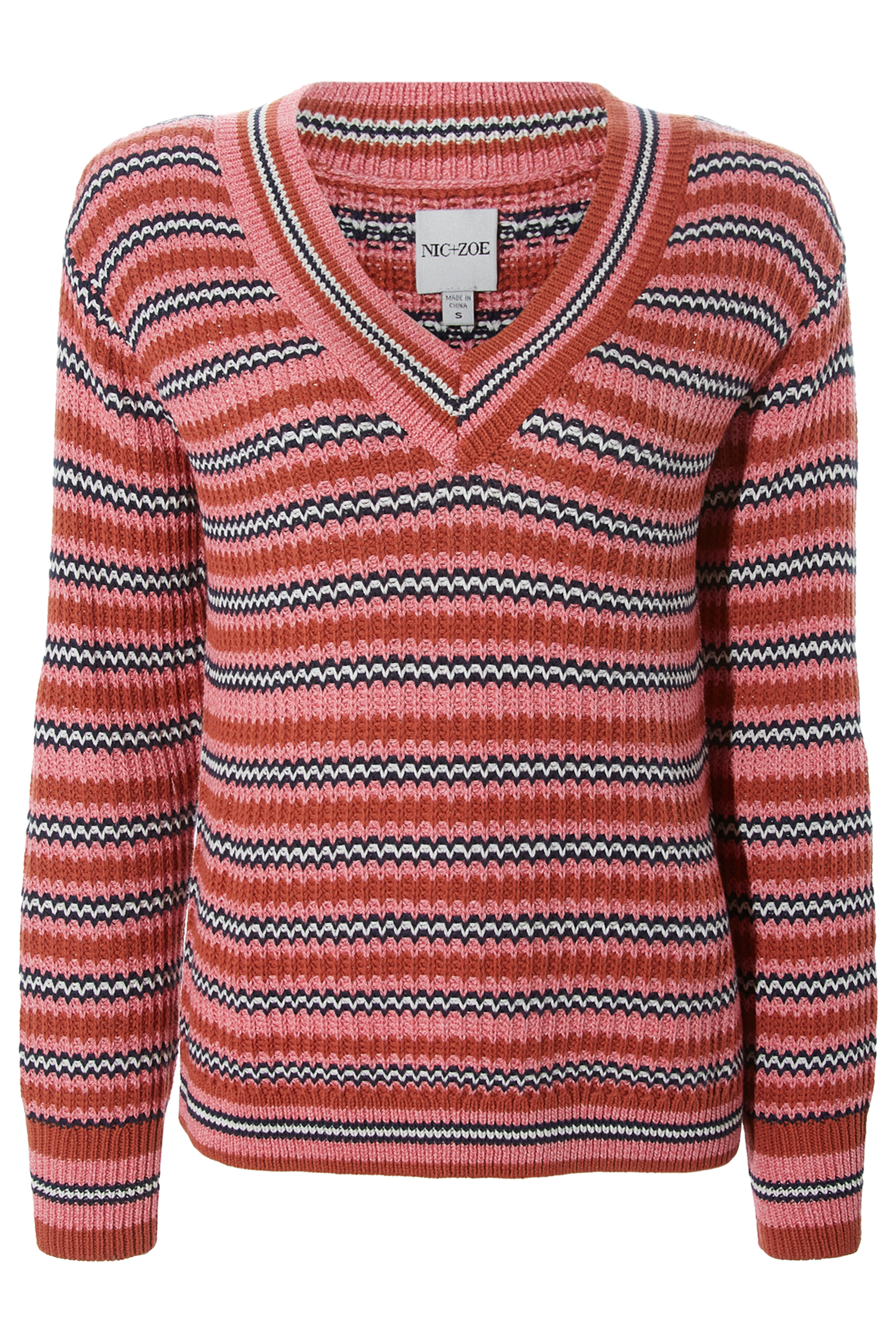 NIC+ZOE Multi Color Stripe Sweater