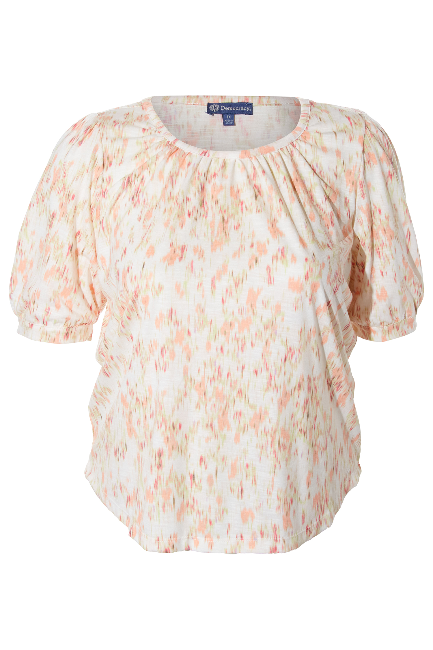 Democracy Printed Puff Sleeve Top