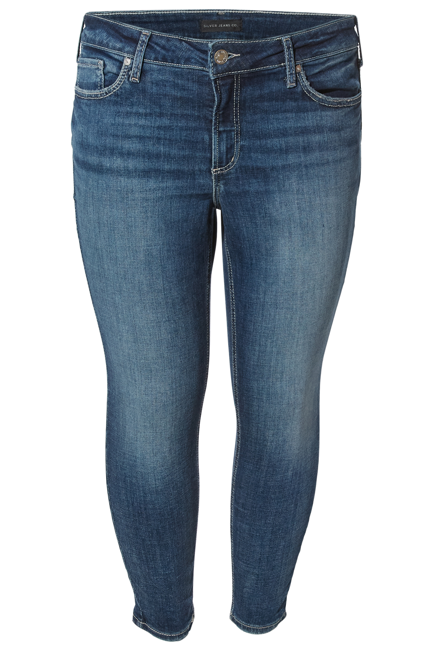 Silver High Rise Ankle Jean
