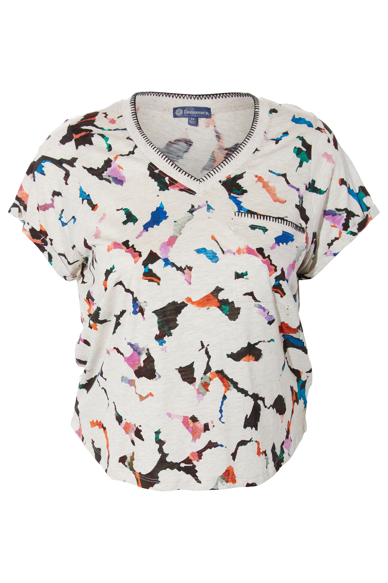 Democracy V Neck Printed Top
