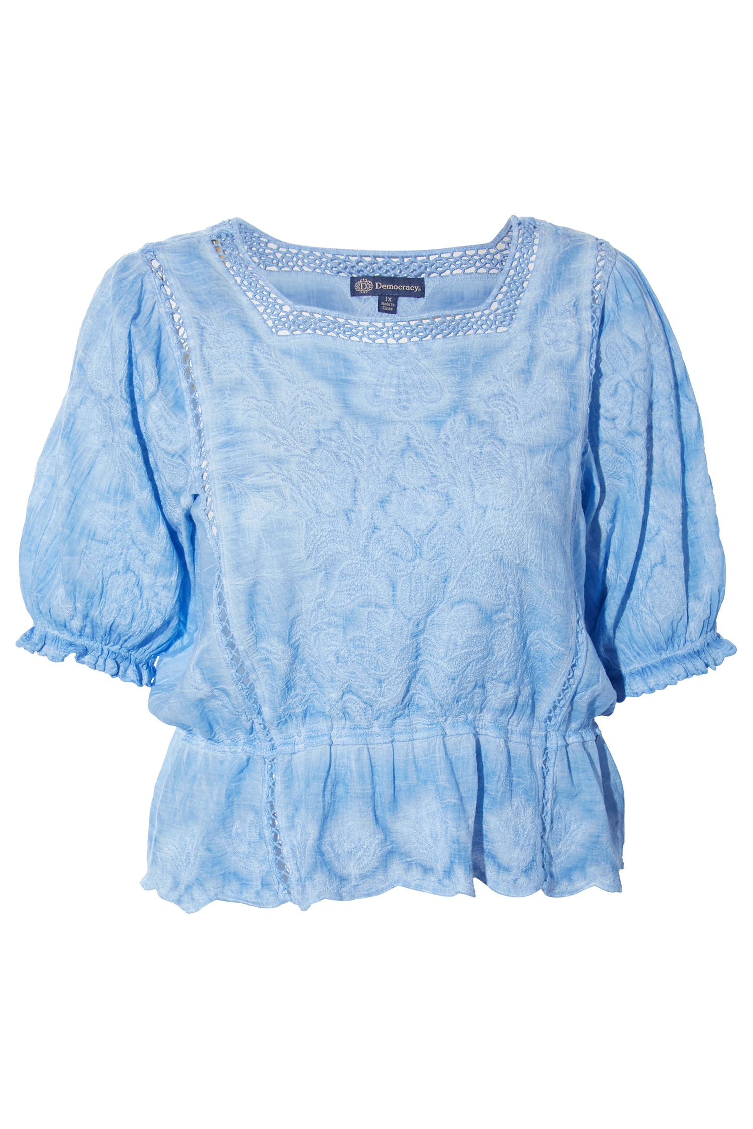 Democracy Puff Sleeve Square Neck Top