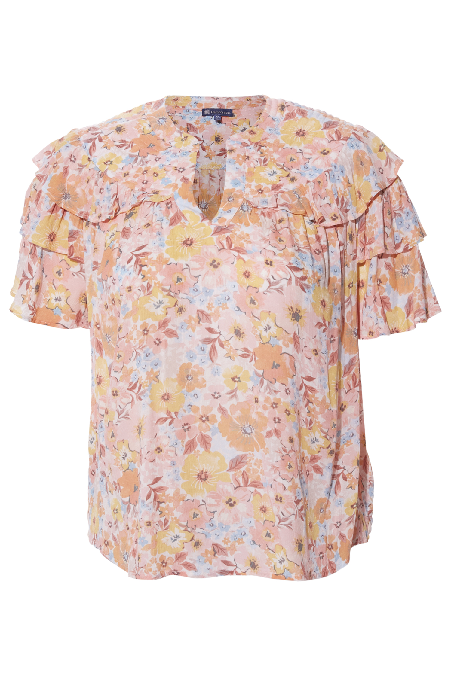 Democracy Flutter Sleeve Floral Top