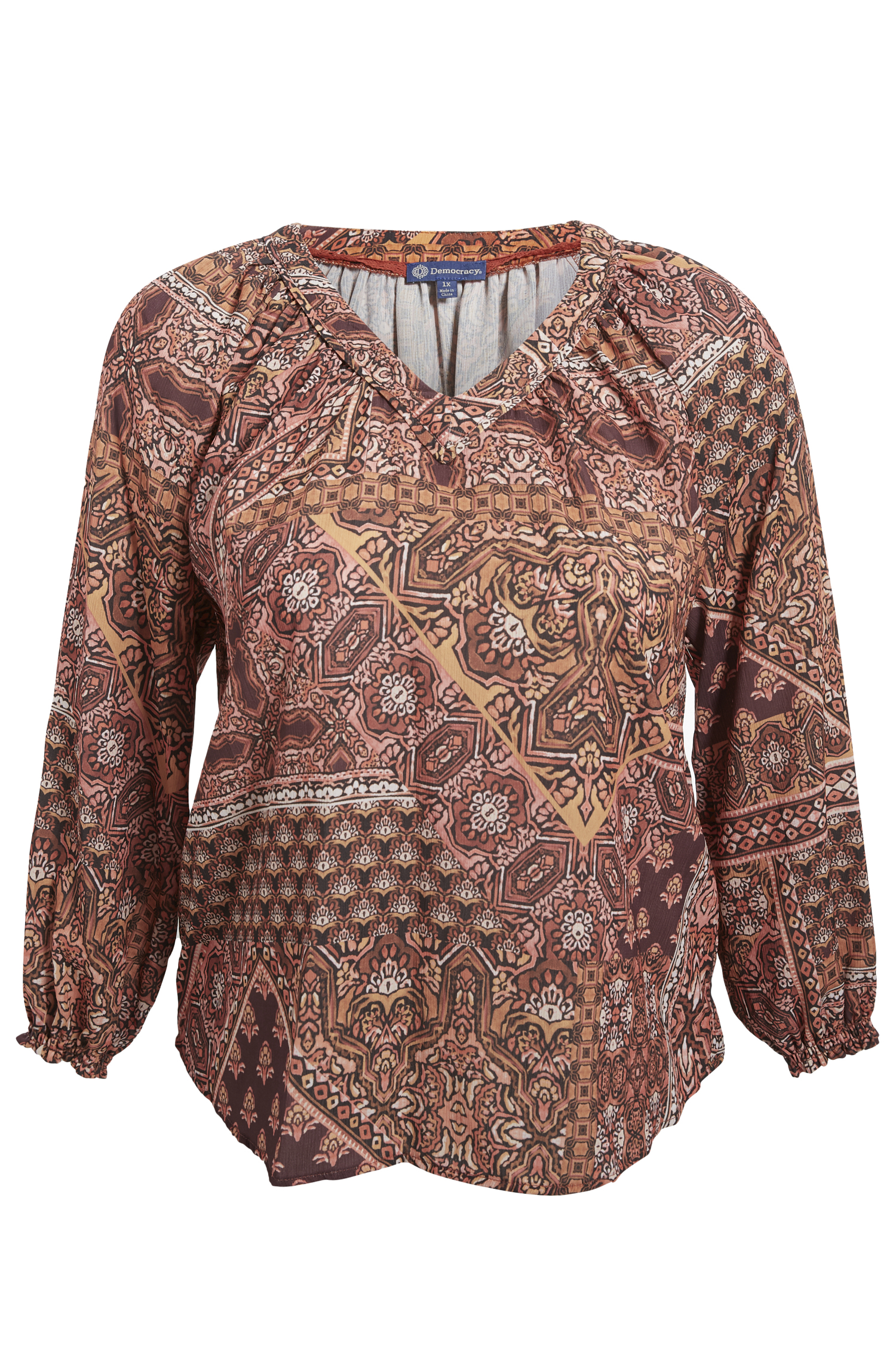 Democracy Printed Long Sleeve Top