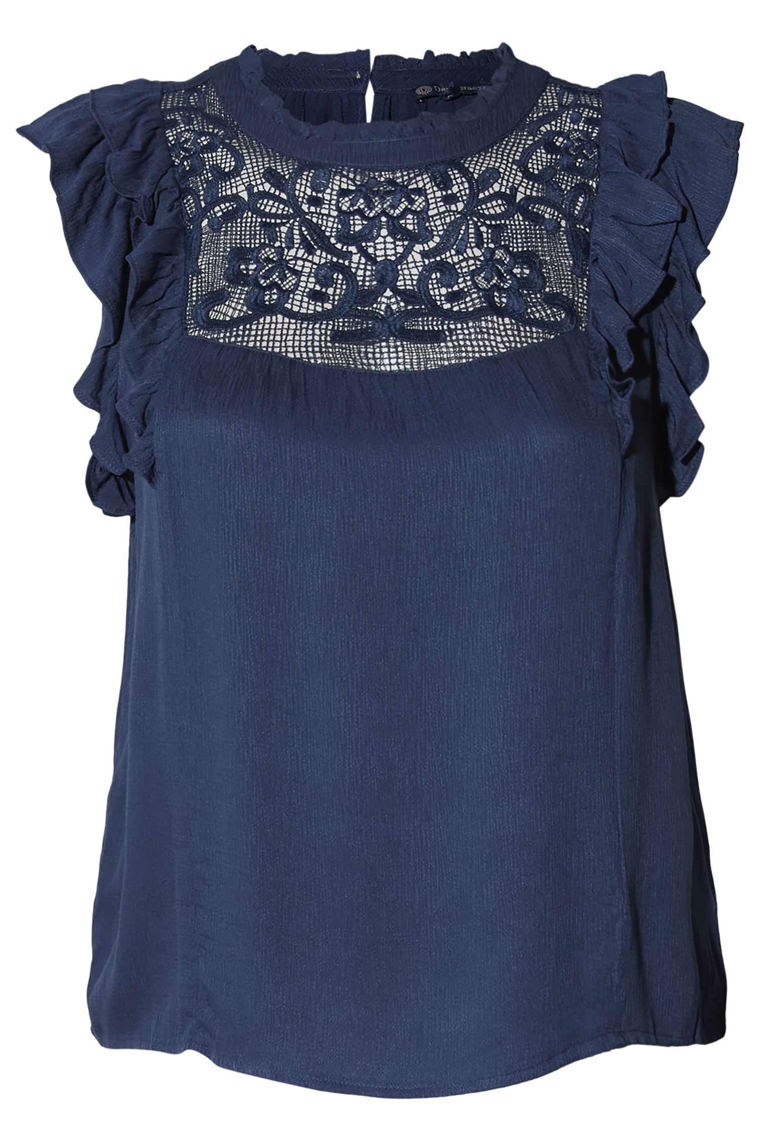 Democracy Double Ruffle Short Sleeve Top