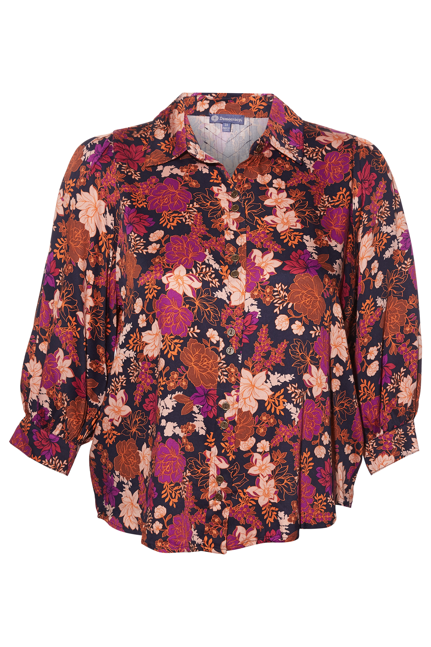 Democracy 3/4 Sleeve Floral Blouse