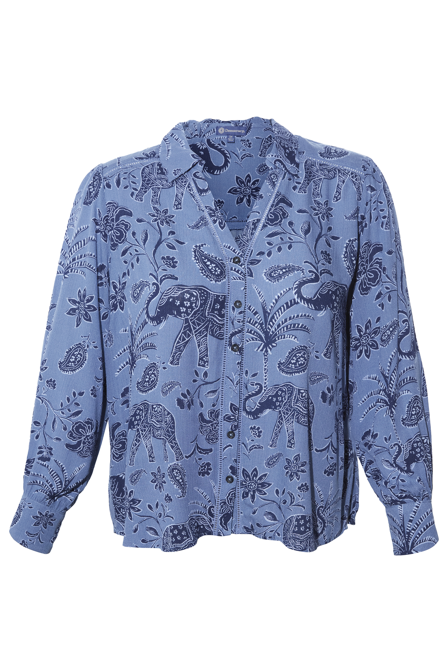 Democracy Floral Button Down Top