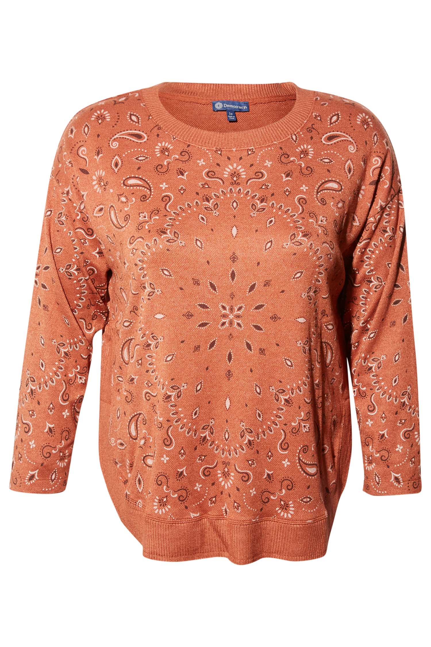 Democracy Paisley Long Sleeve Top