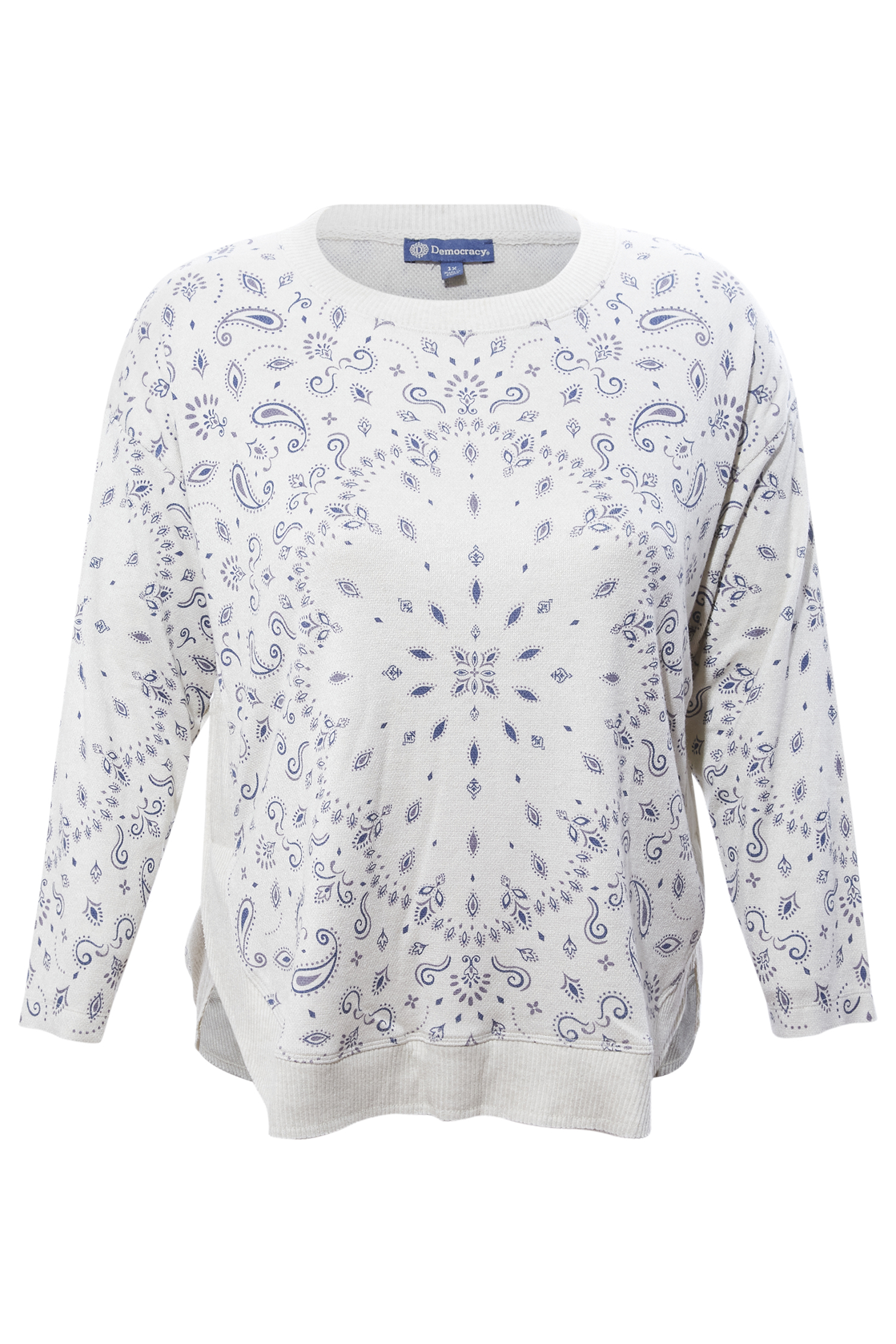 Democracy Paisley Long Sleeve Top